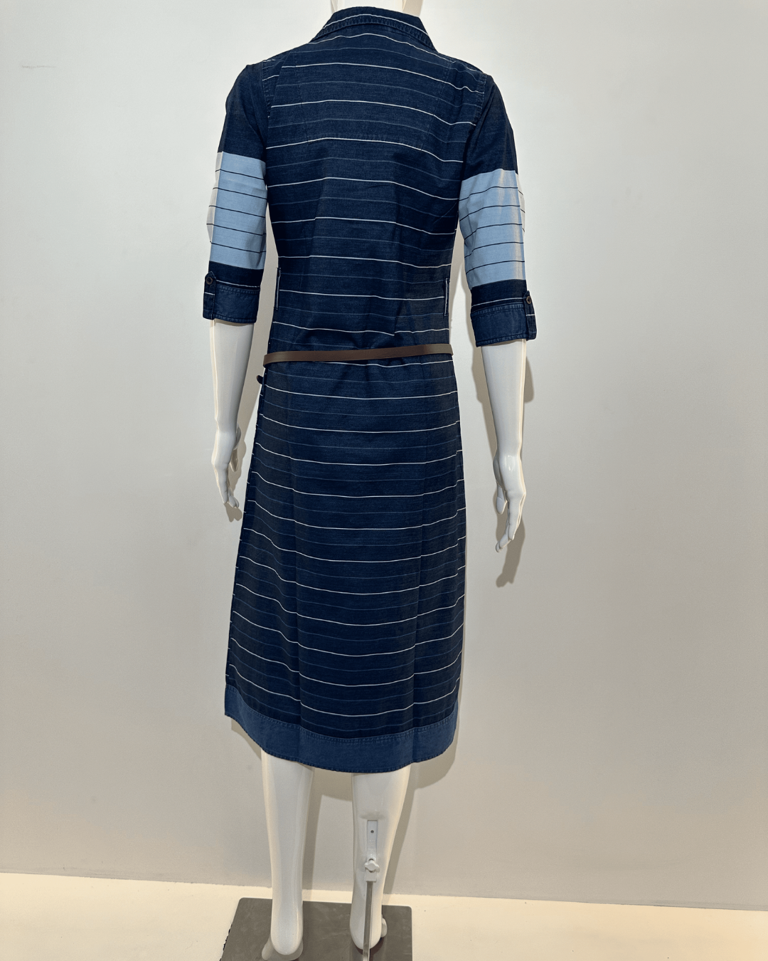 Image of Stripe Denim Mindy Dress with Belt
