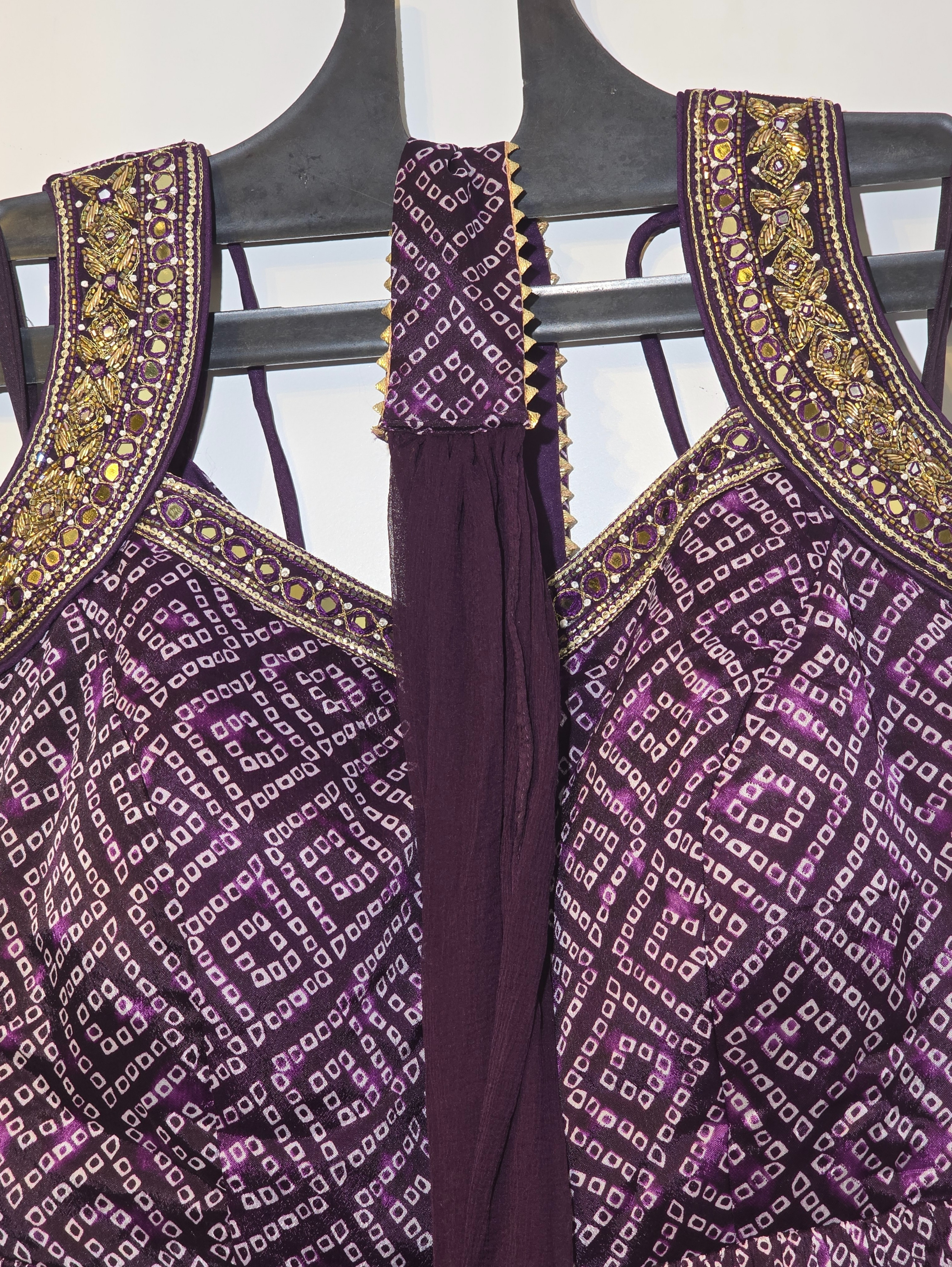 Image of Georgette Silk Bandhni Traditional 3 Piece