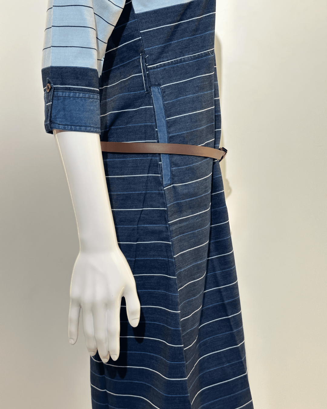 Stripe Denim Mindy Dress with Belt