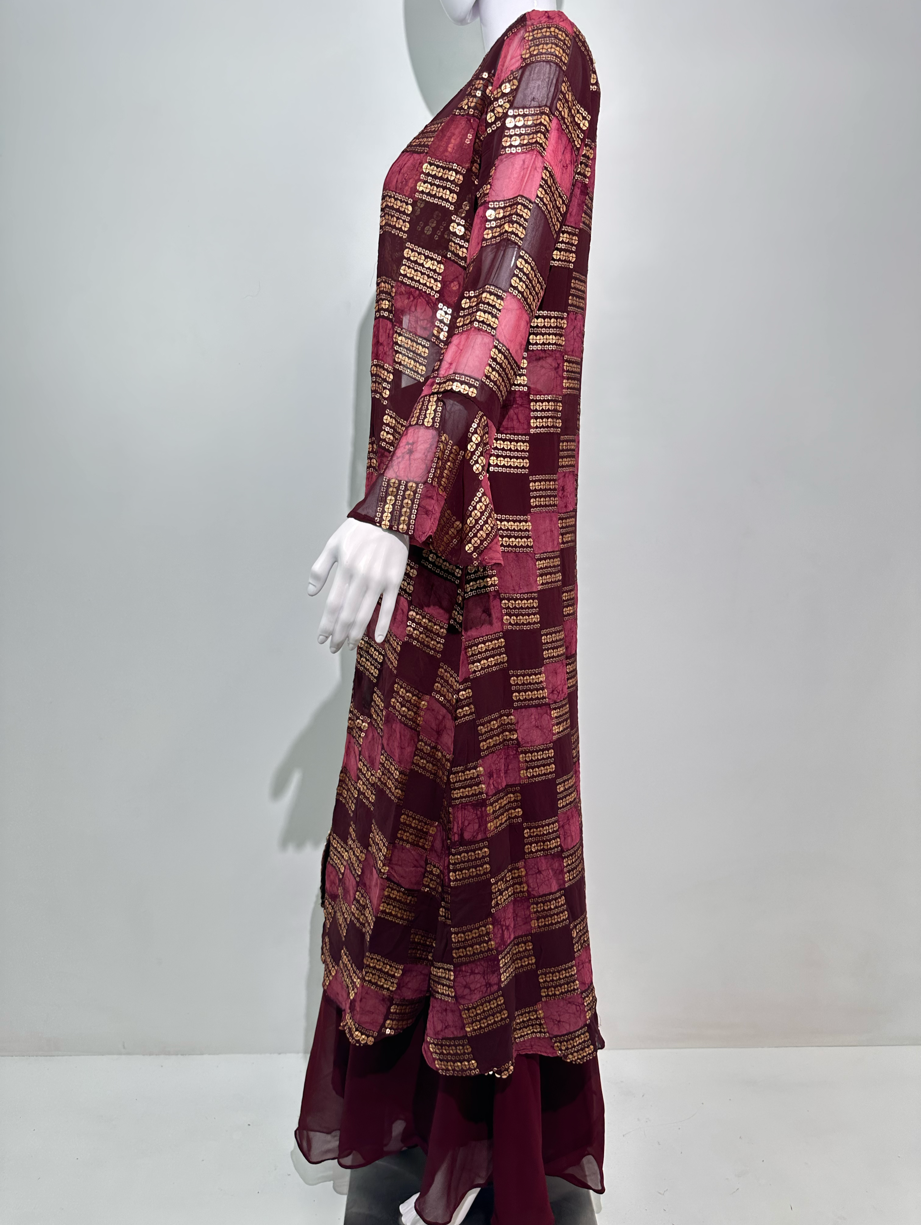 Image of Red Georgette Three Piece Set