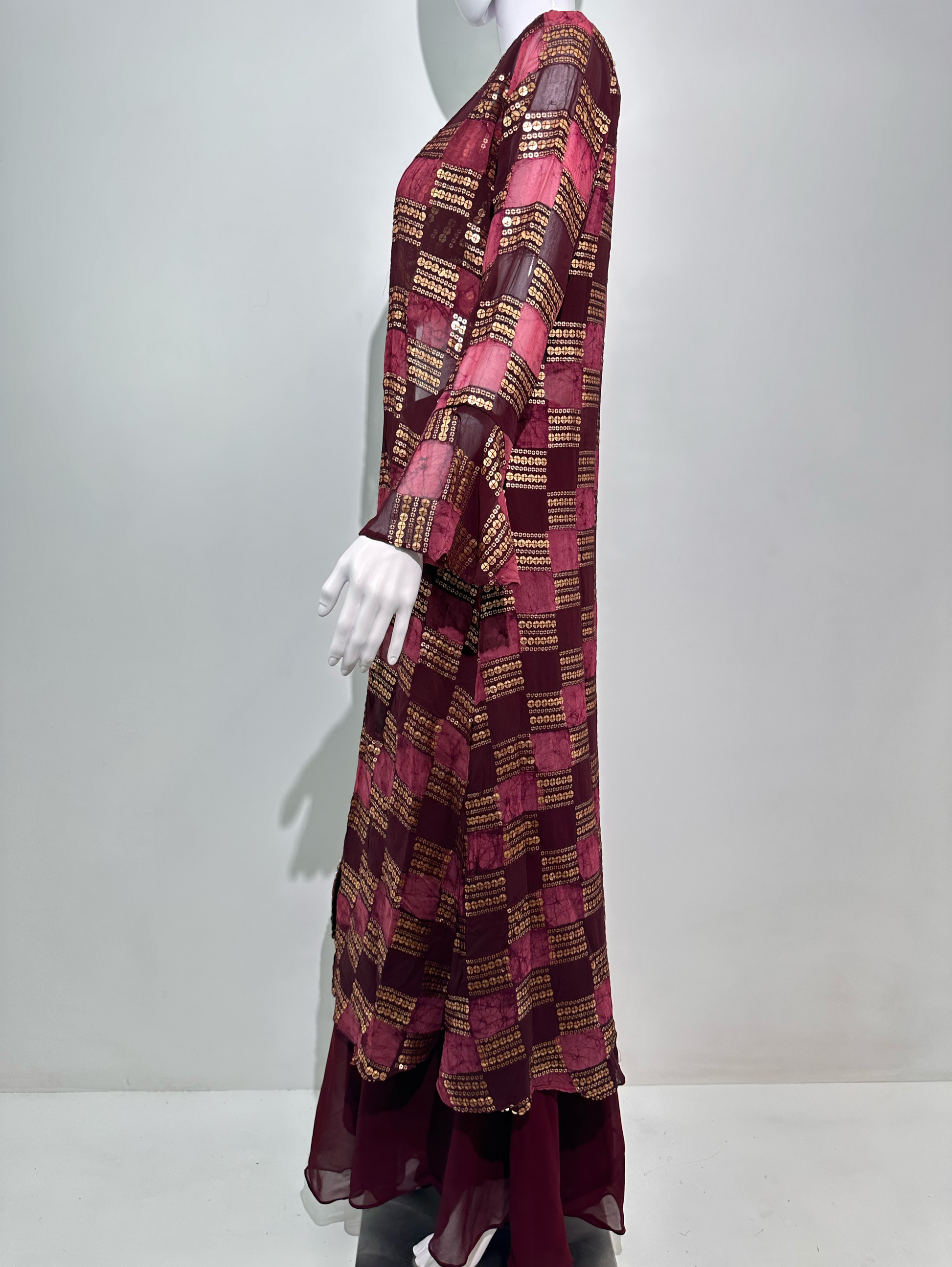 Red Georgette Three Piece Set