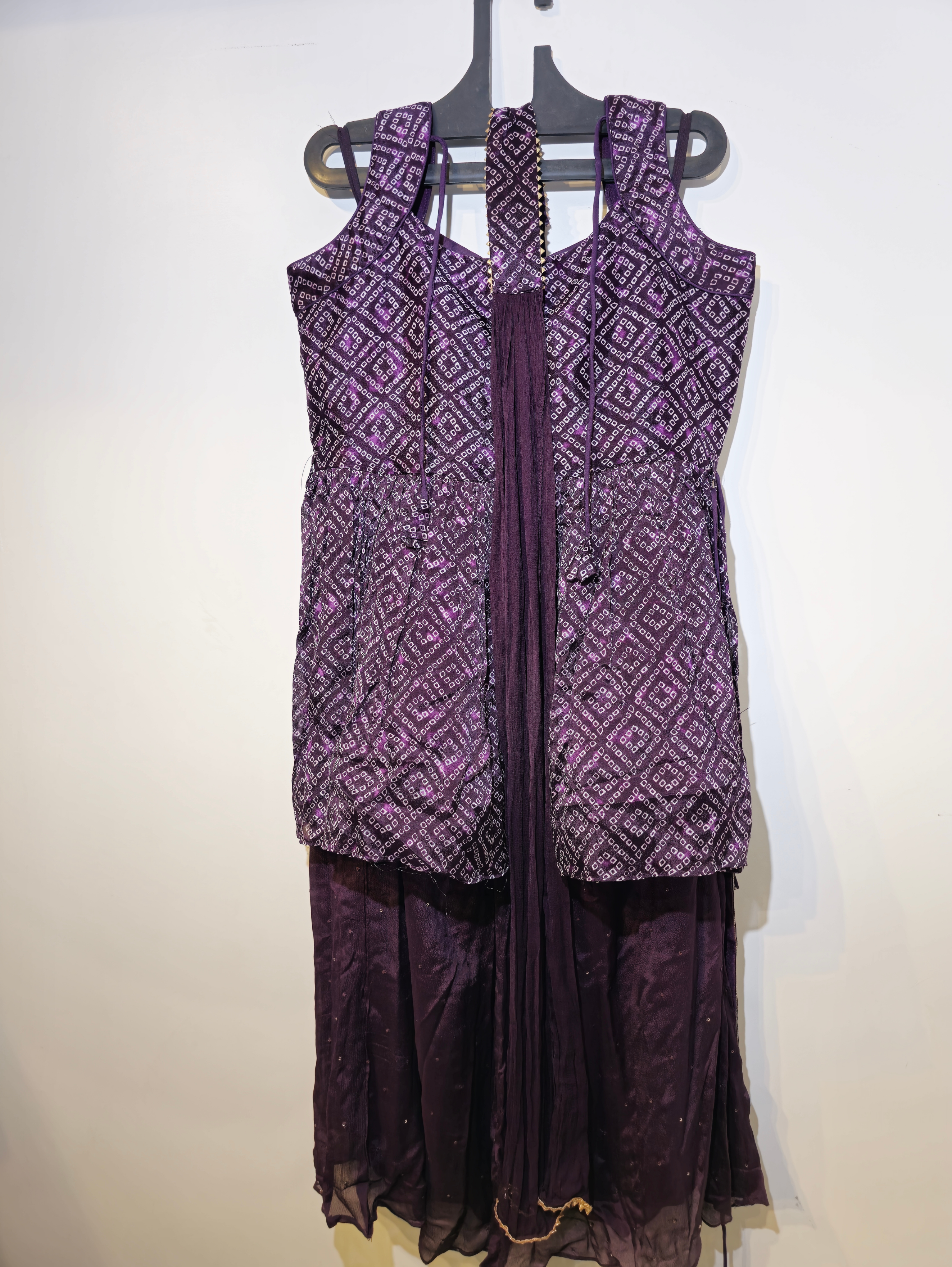 Image of Georgette Silk Bandhni Traditional 3 Piece