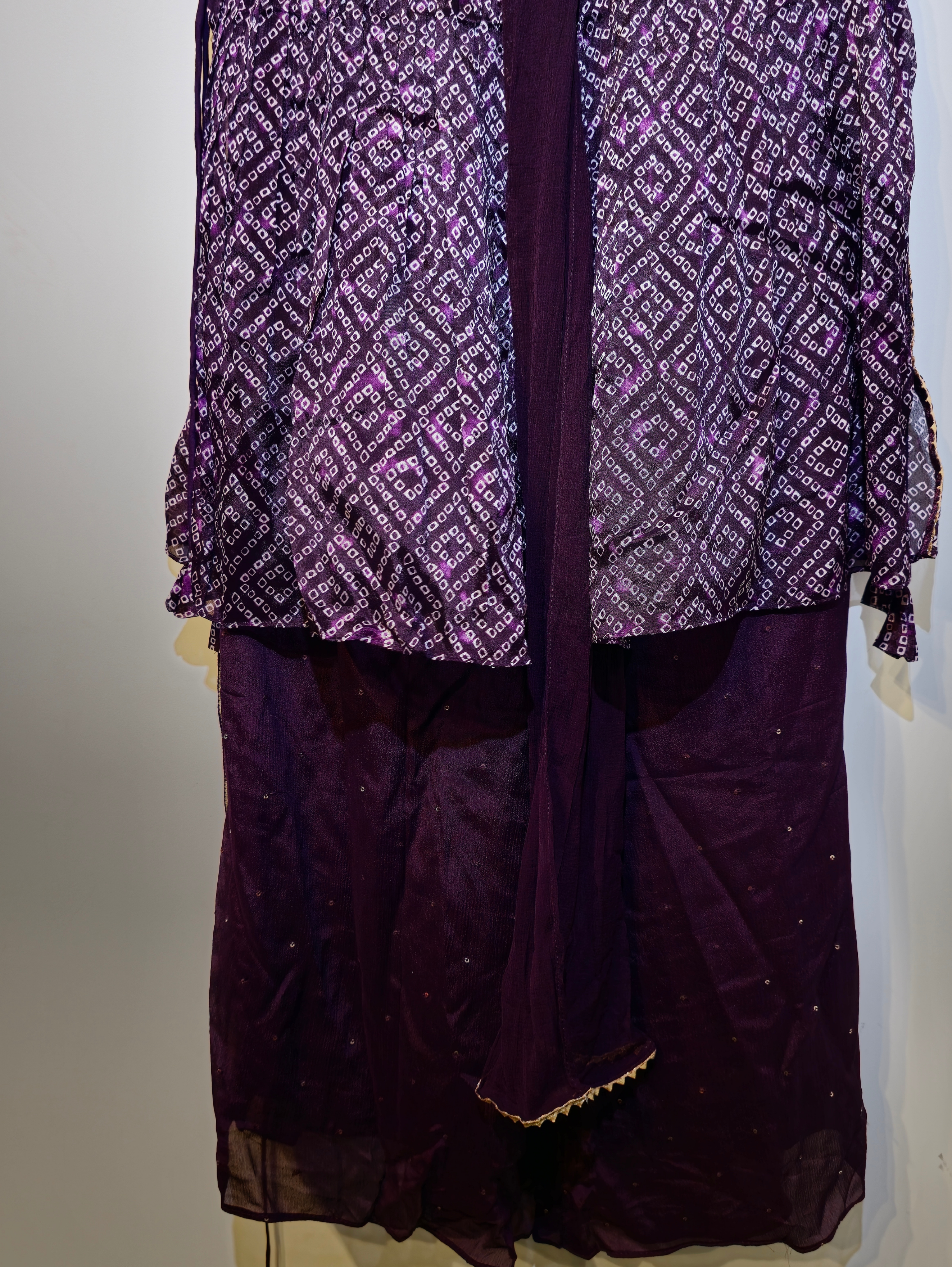 Image of Georgette Silk Bandhni Traditional 3 Piece