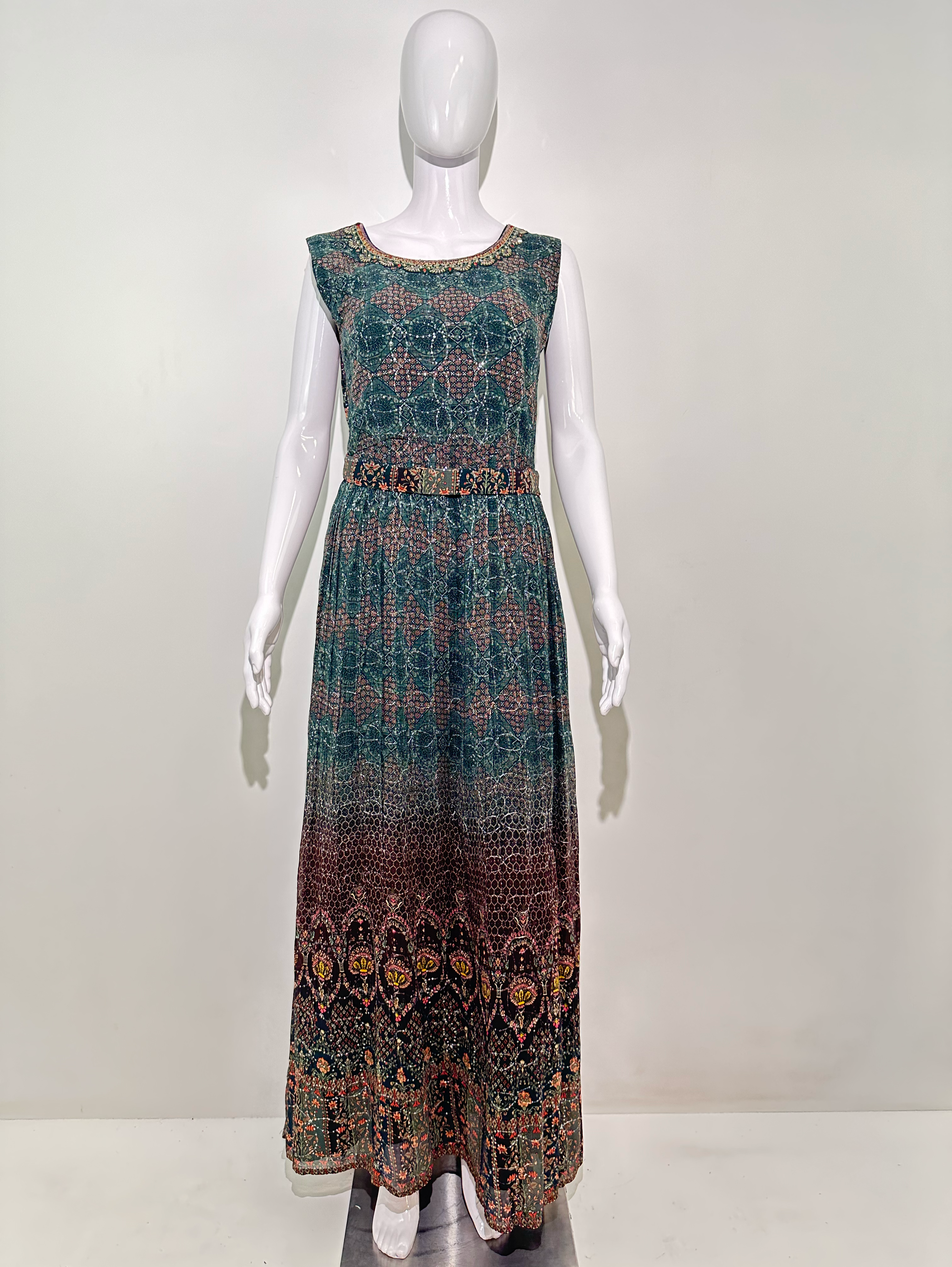 Image of Georgette with Sequence work Gown