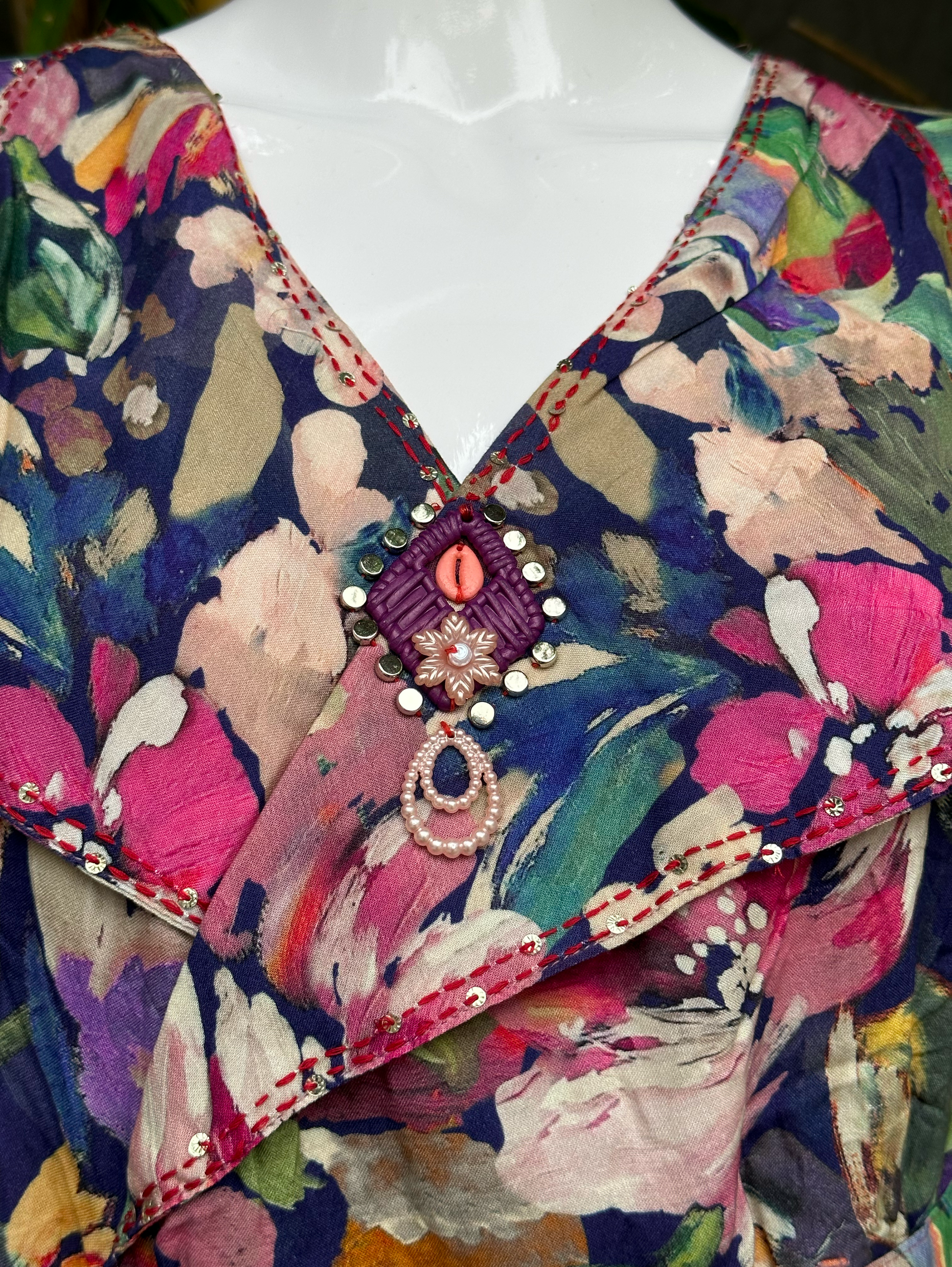 Rayon Print with Hand work Coords