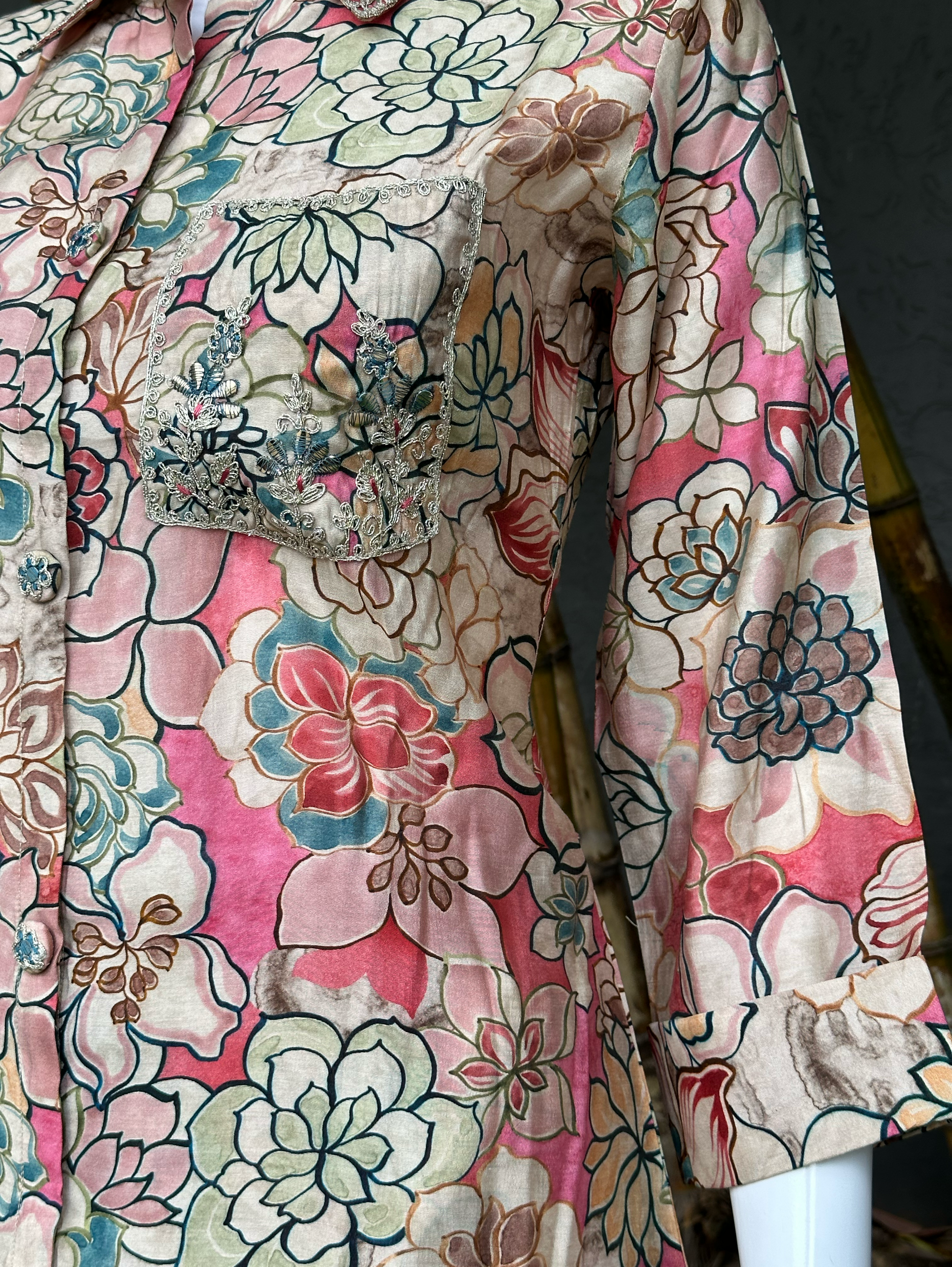 Muslin Collar & Pocket Embroidery Coords