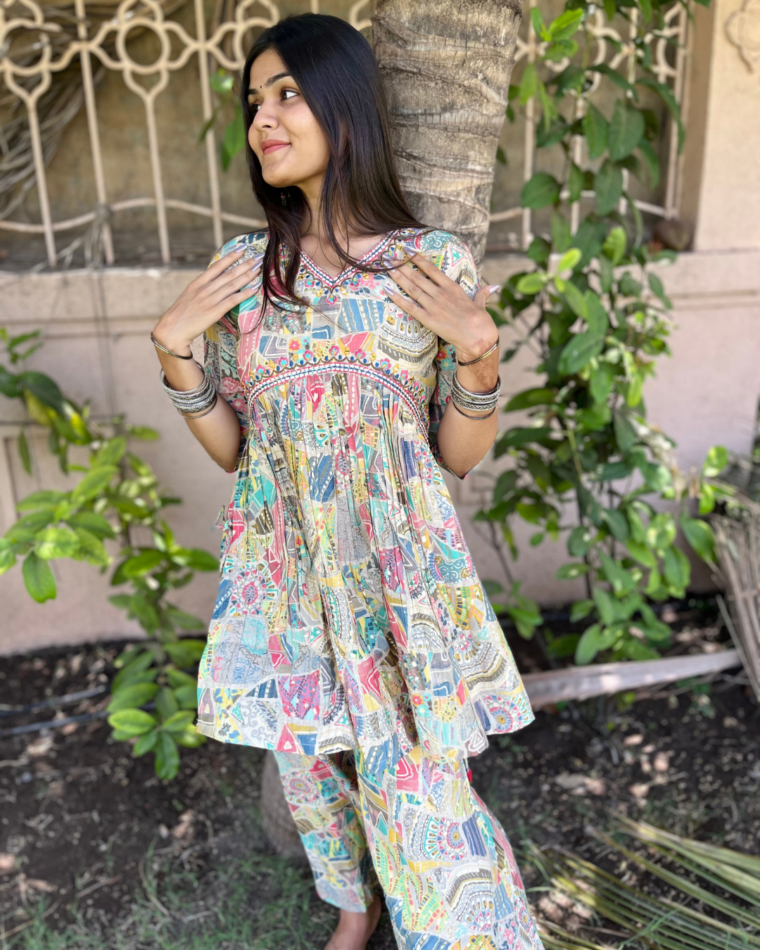 Bell Bottom Muslin Coord Set - 2 Piece