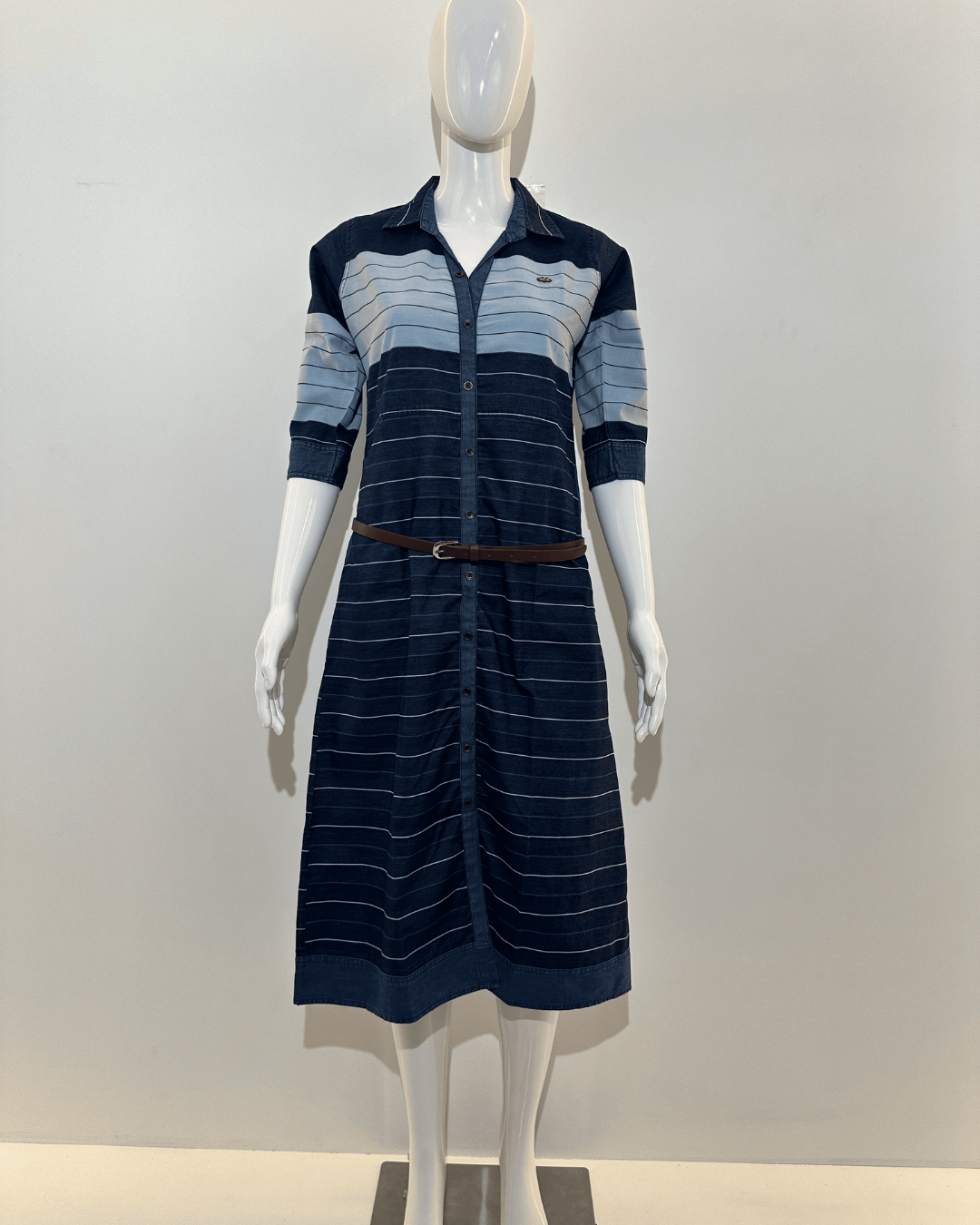Stripe Denim Mindy Dress with Belt