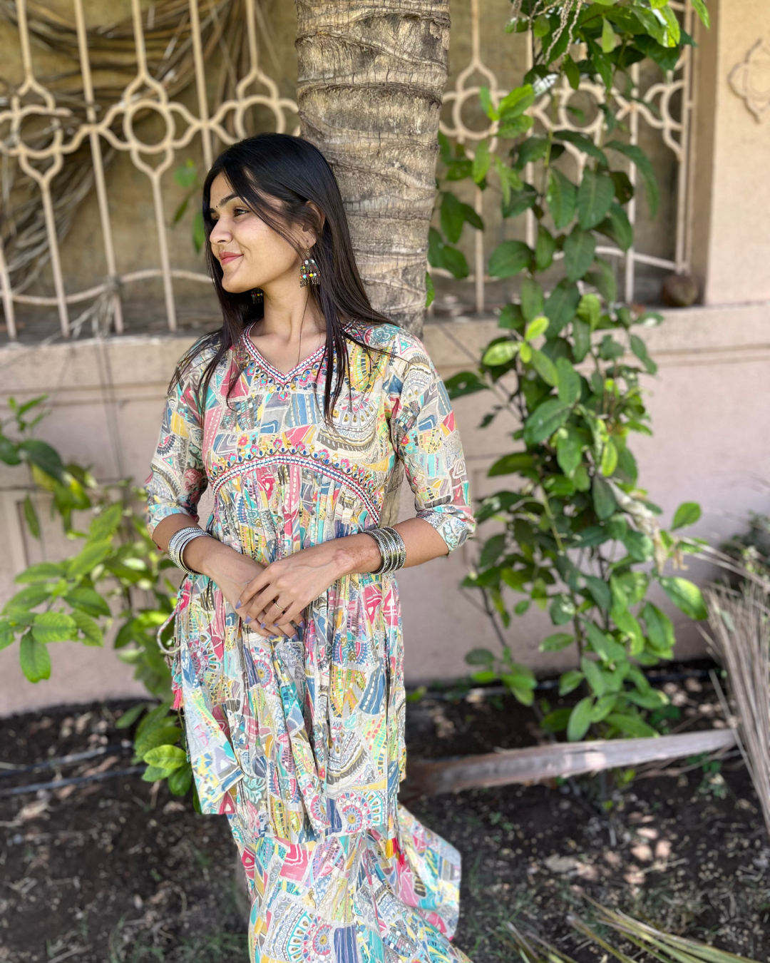 Image of Bell Bottom Muslin Coord Set - 2 Piece