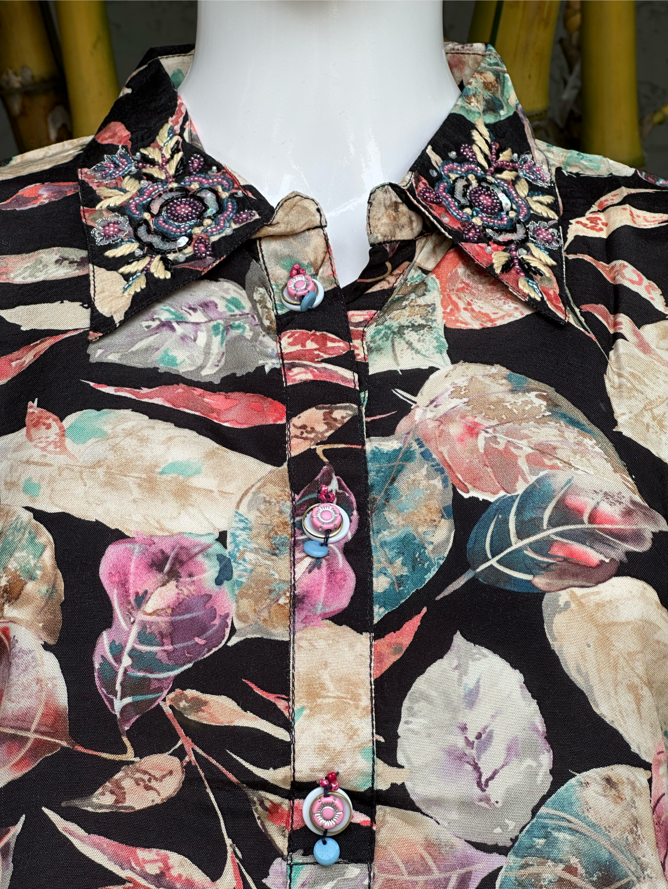 Image of Muslin with Collar Embroidery Coords