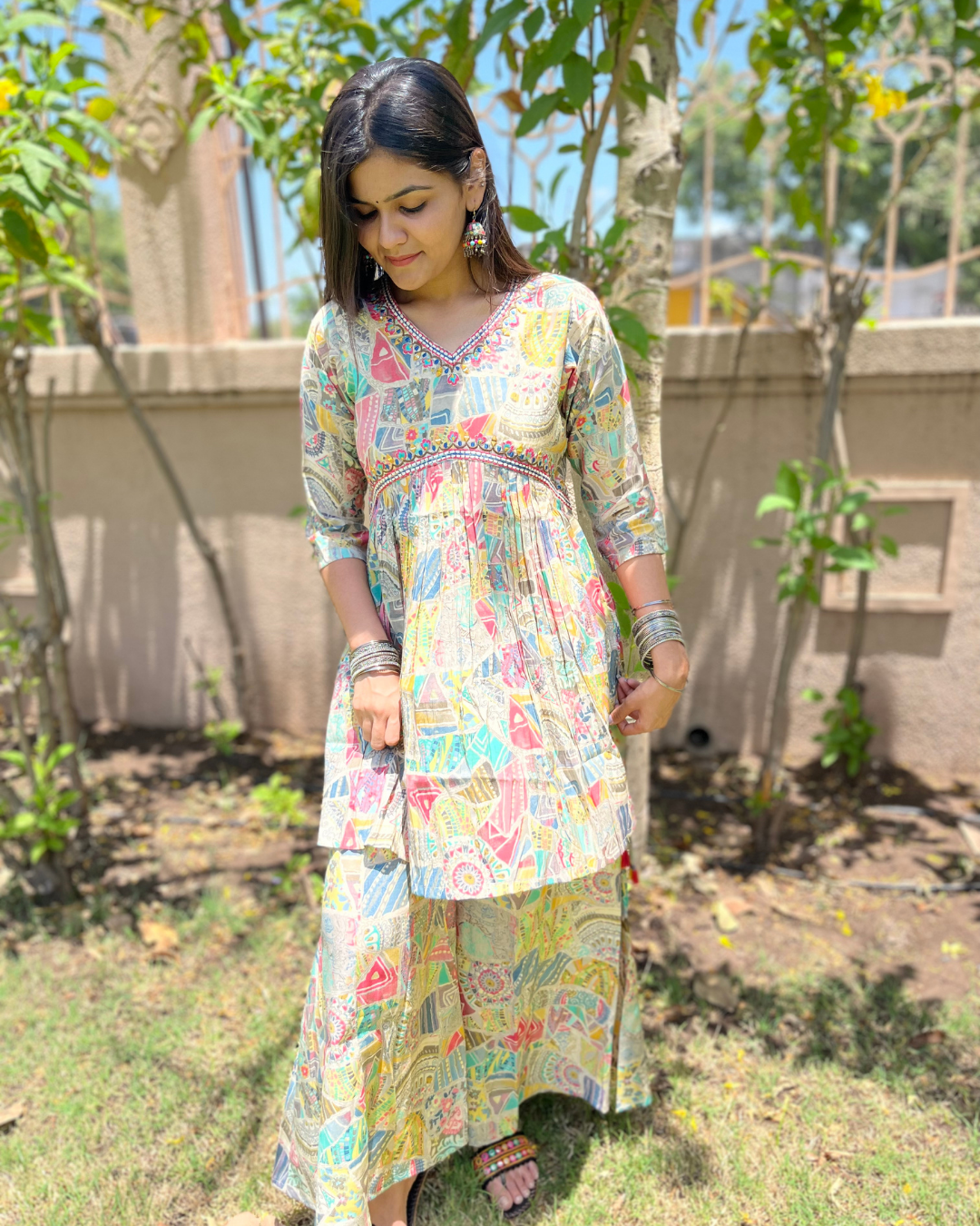 Bell Bottom Muslin Coord Set - 2 Piece