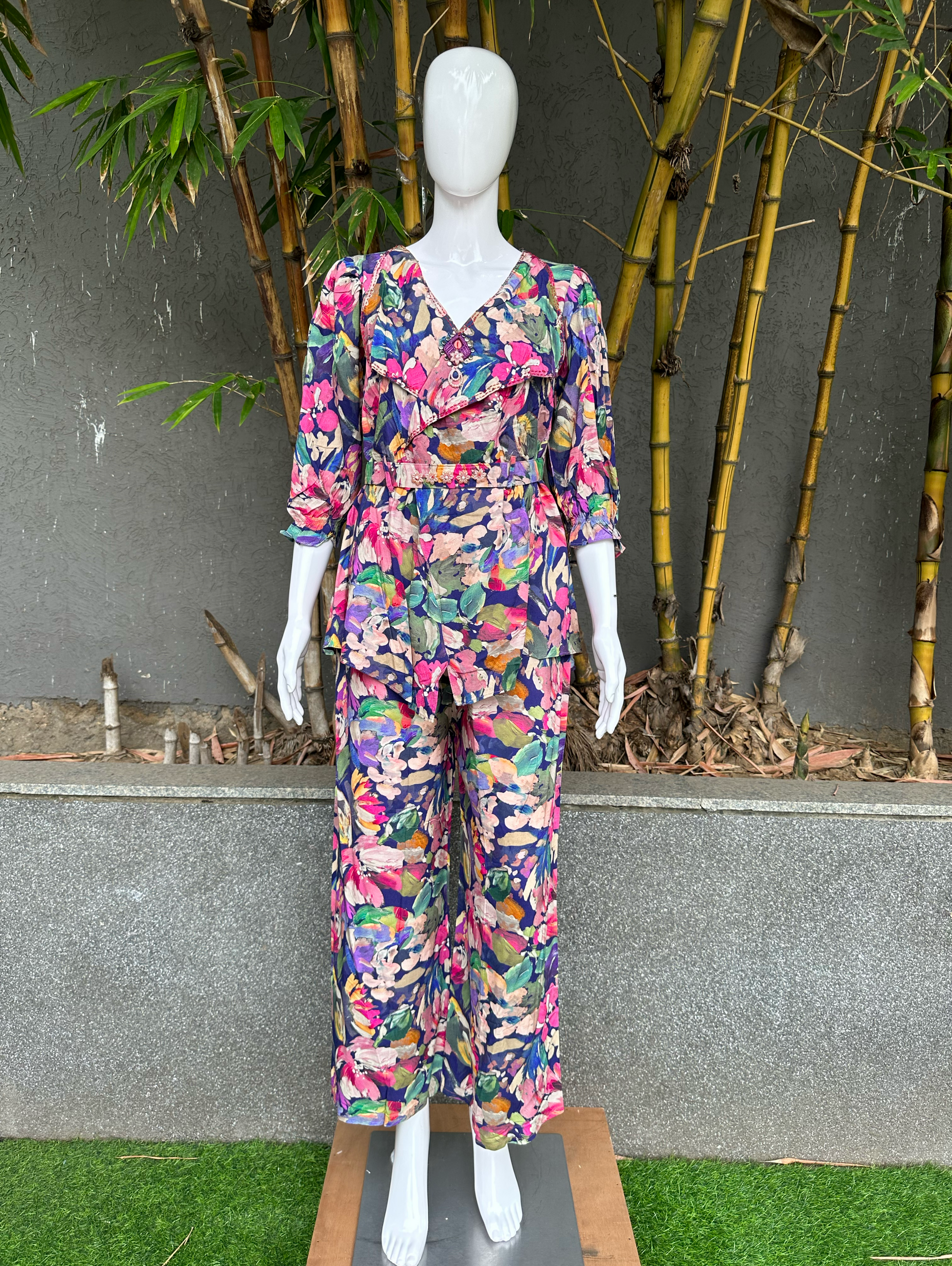 Rayon Print with Hand work Coords