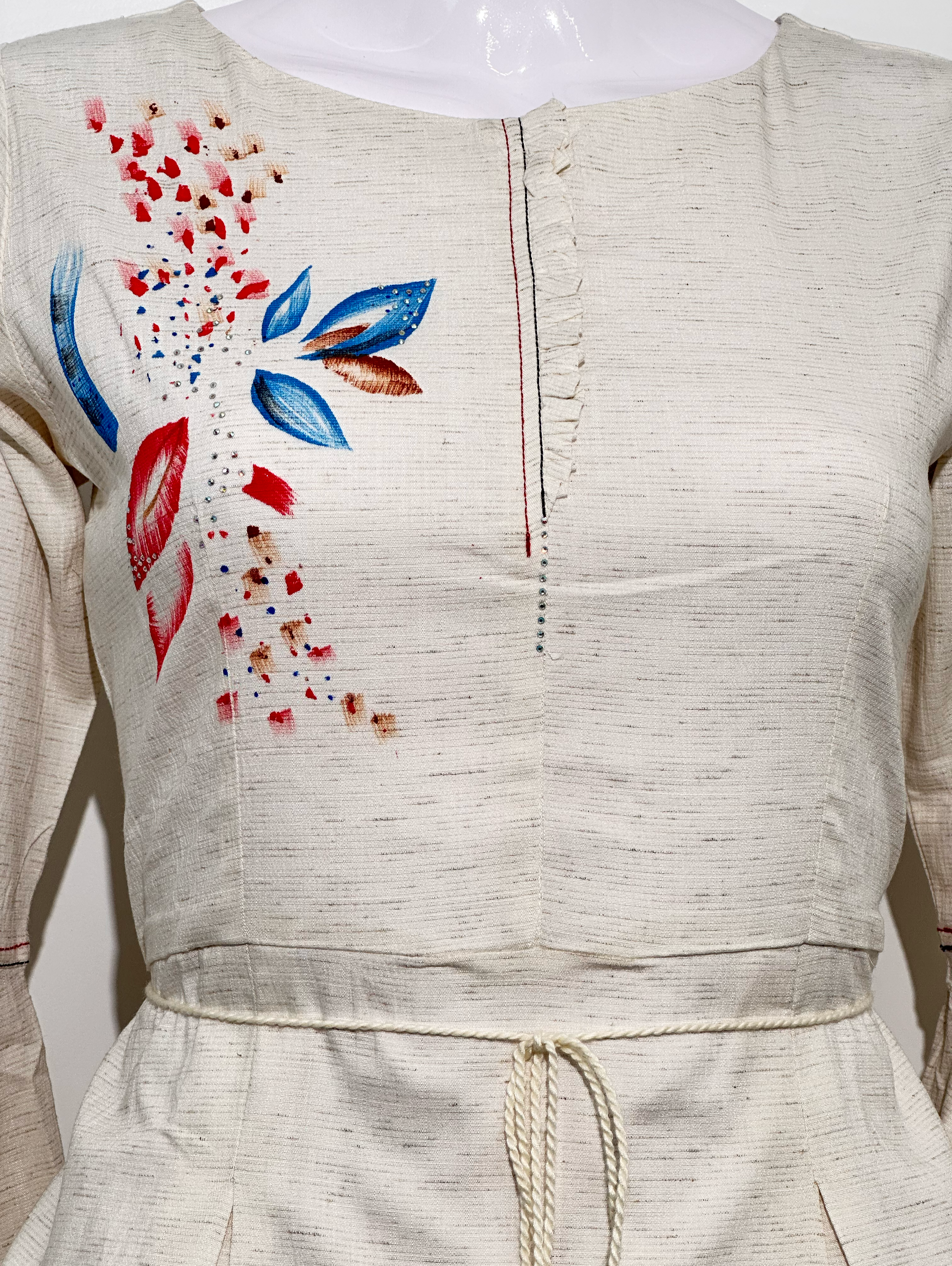 Image of Block print Lycra stretchable  - with Dori Belt