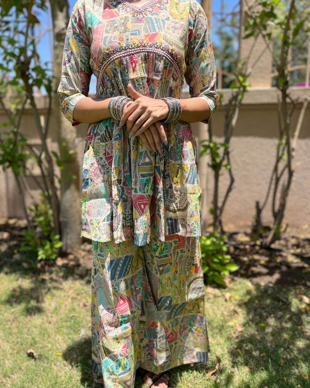 Image of Muslin Multi Print Coord Set - 2 Piece