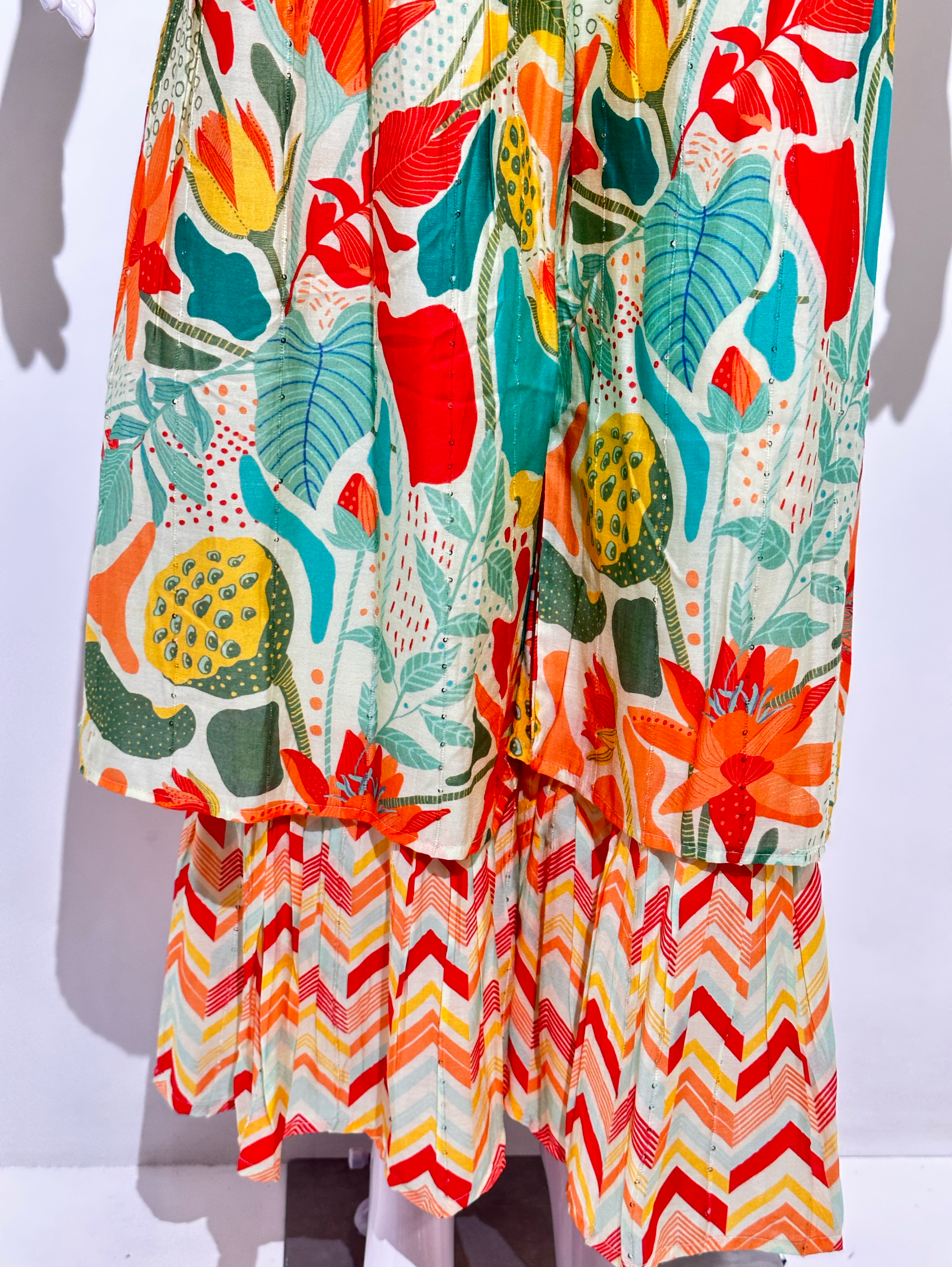 Image of Multicolor Muslin Jumpsuit with Sequence work