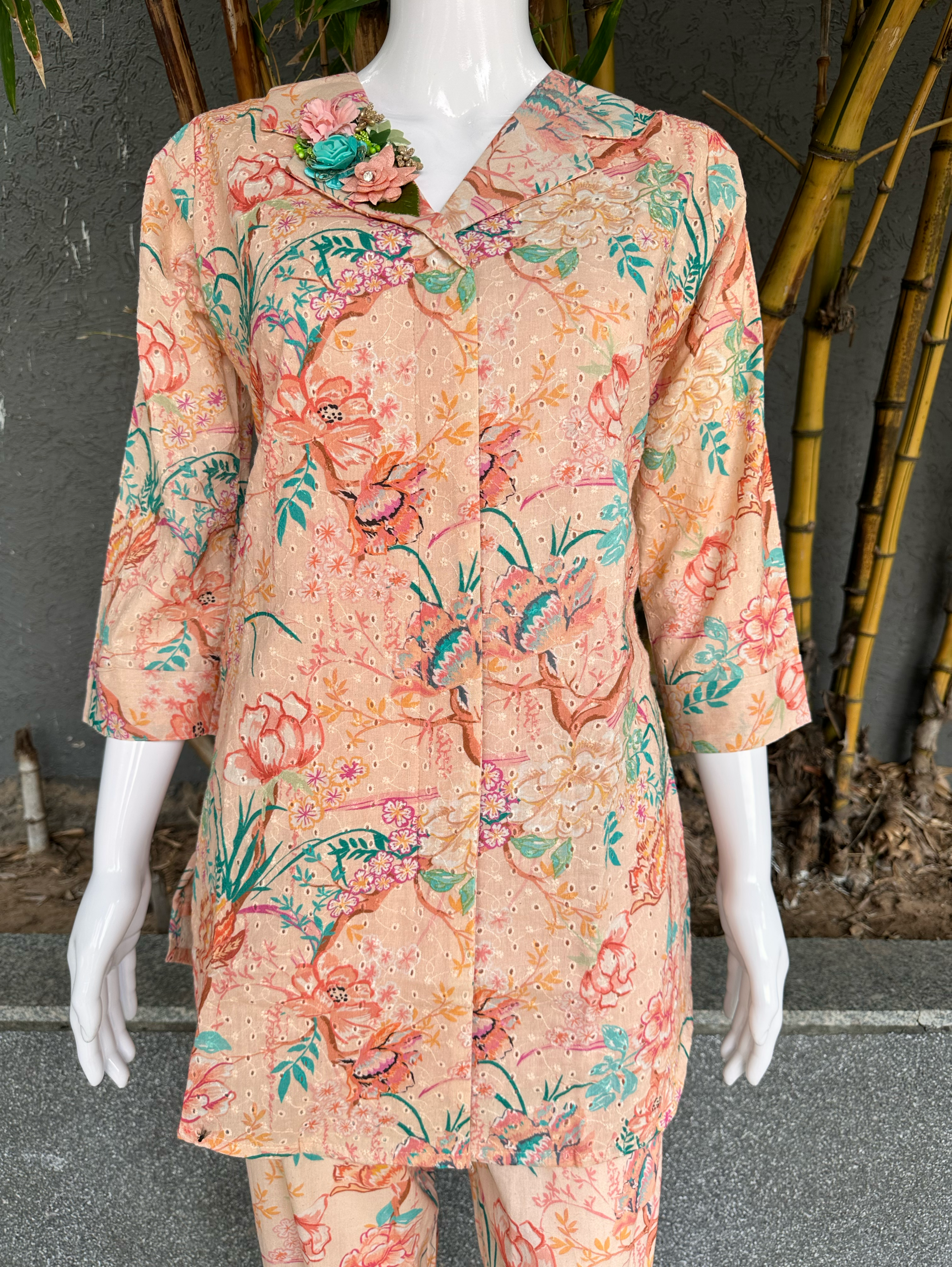Image of Lucknowi Cotton One Side work