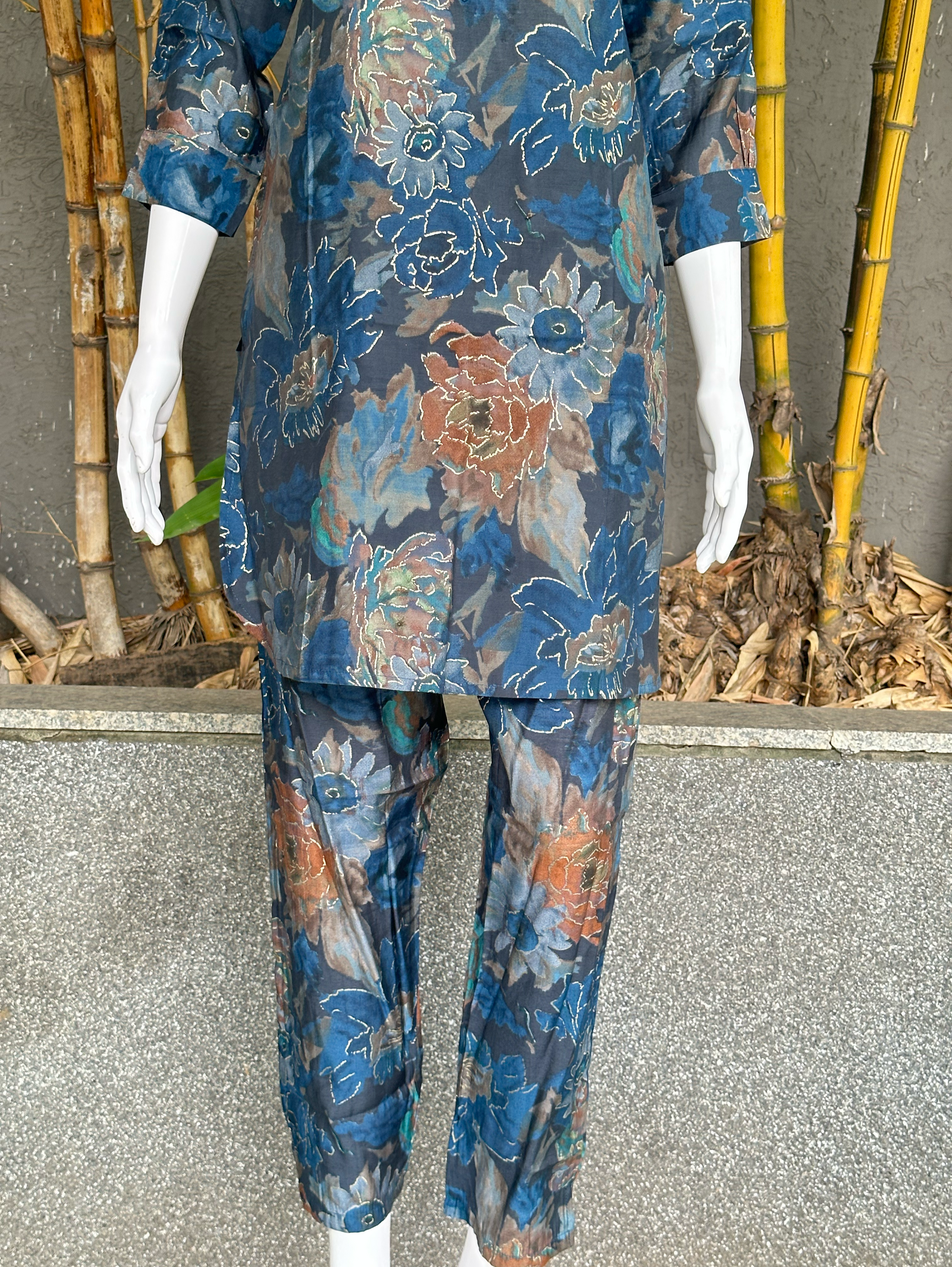 Muslin with Collar and Pocket Embroidery Coords