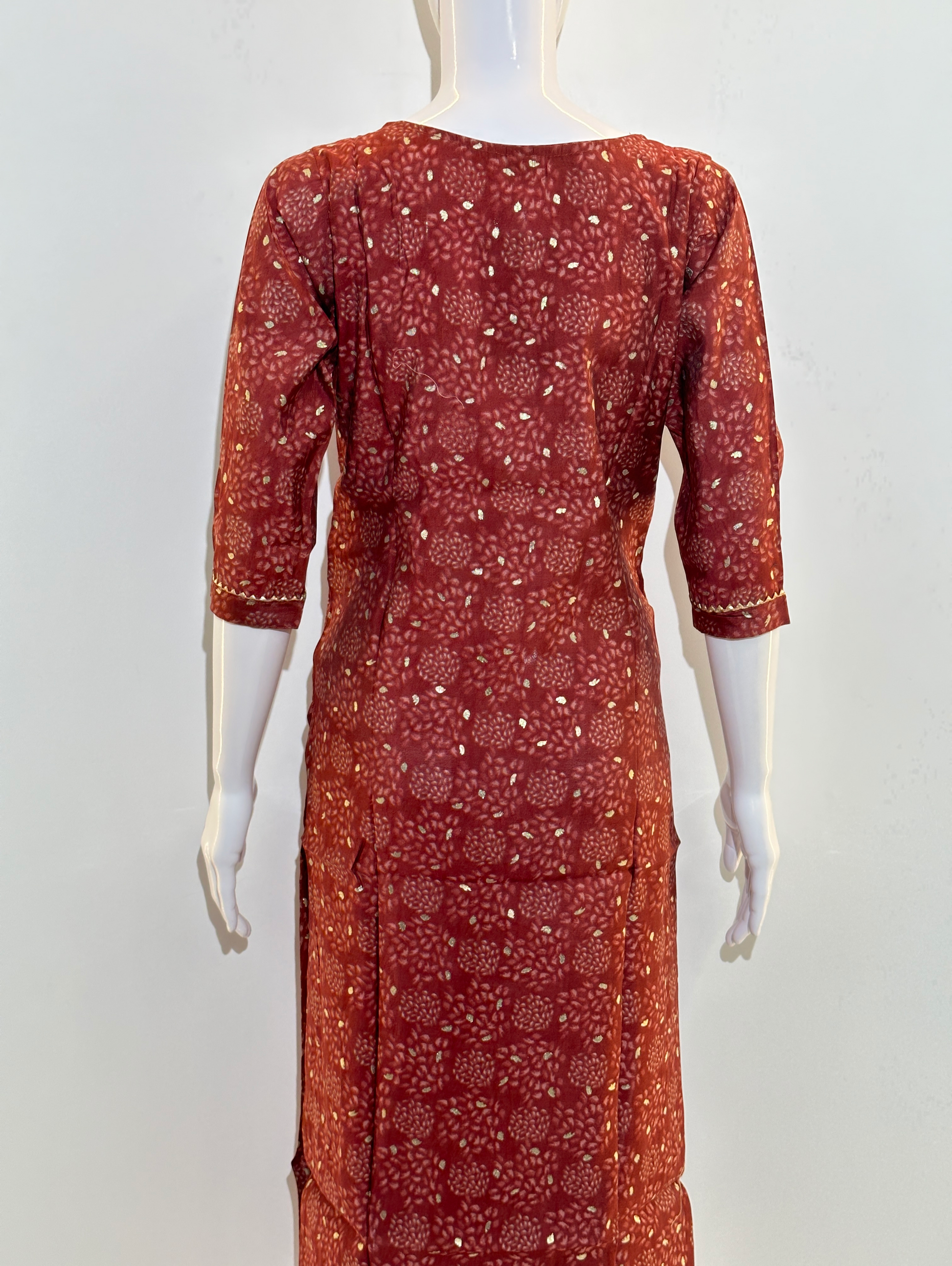 Center Embroidery Muslin Kurti