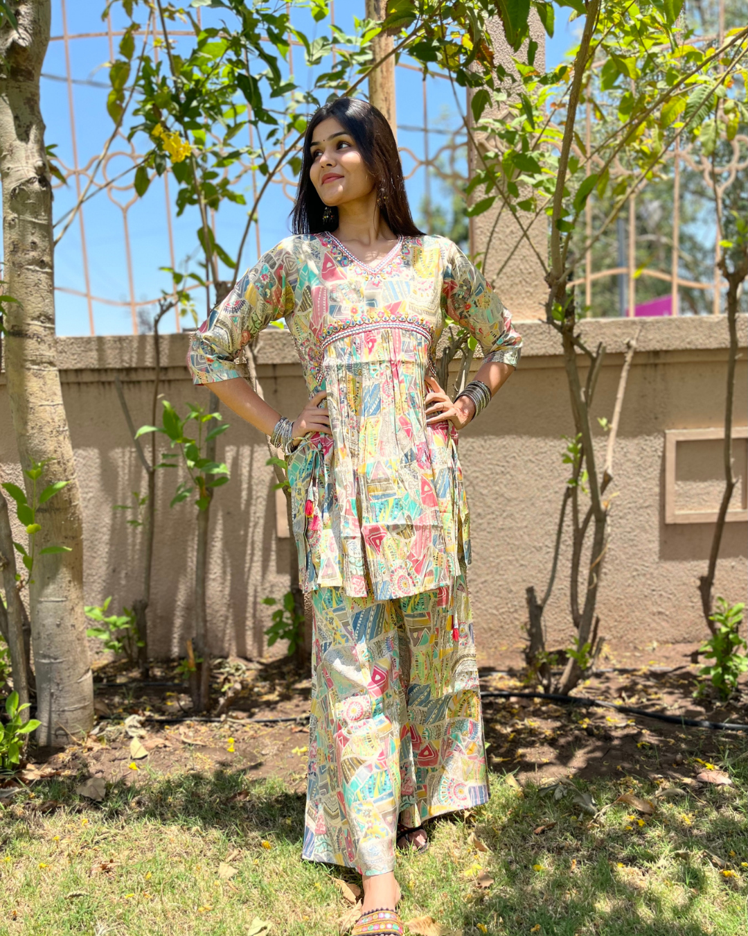 Muslin Multi Print Coord Set - 2 Piece