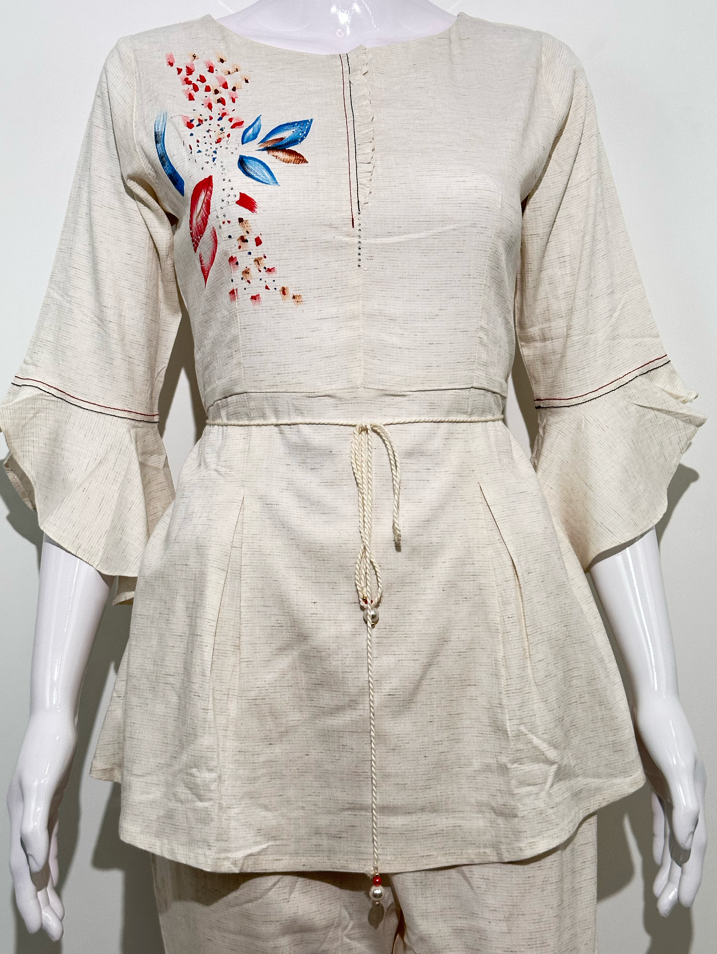 Image of Block print Lycra stretchable  - with Dori Belt