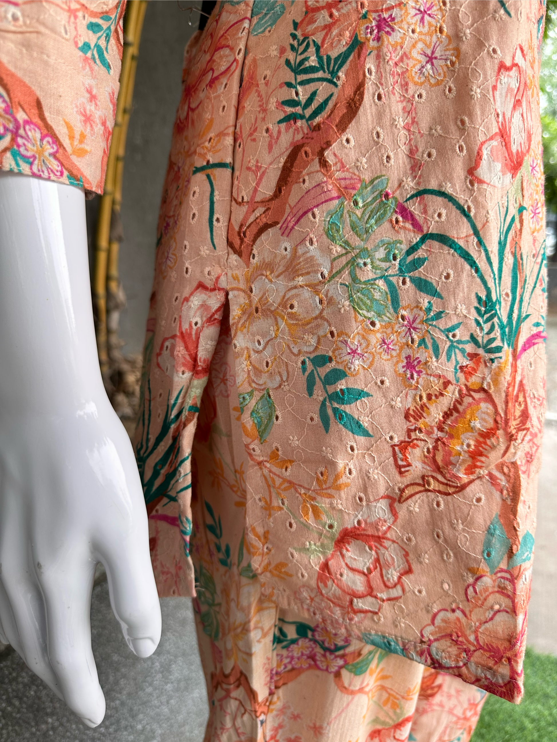 Lucknowi Cotton One Side work