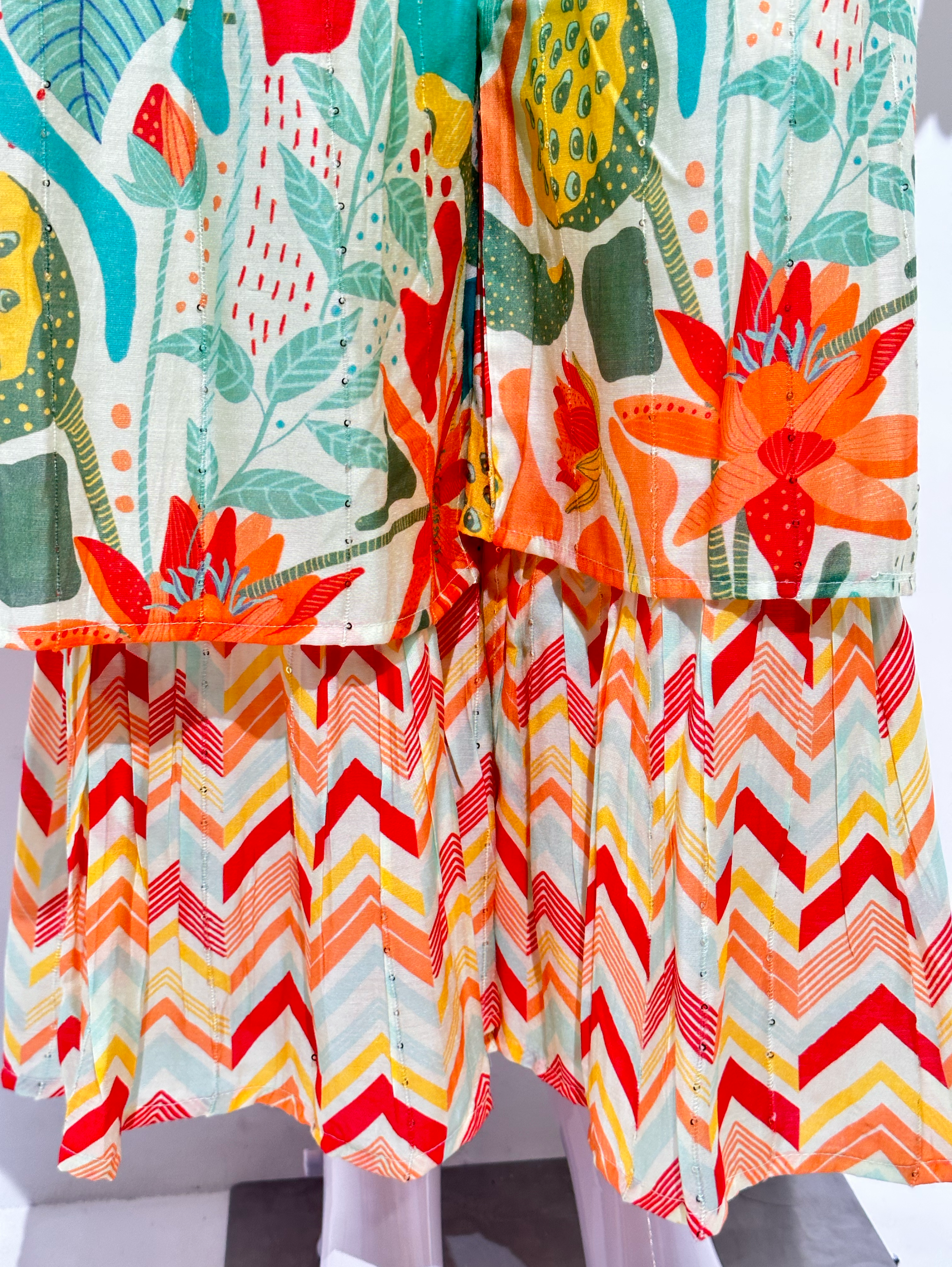 Image of Multicolor Muslin Jumpsuit with Sequence work