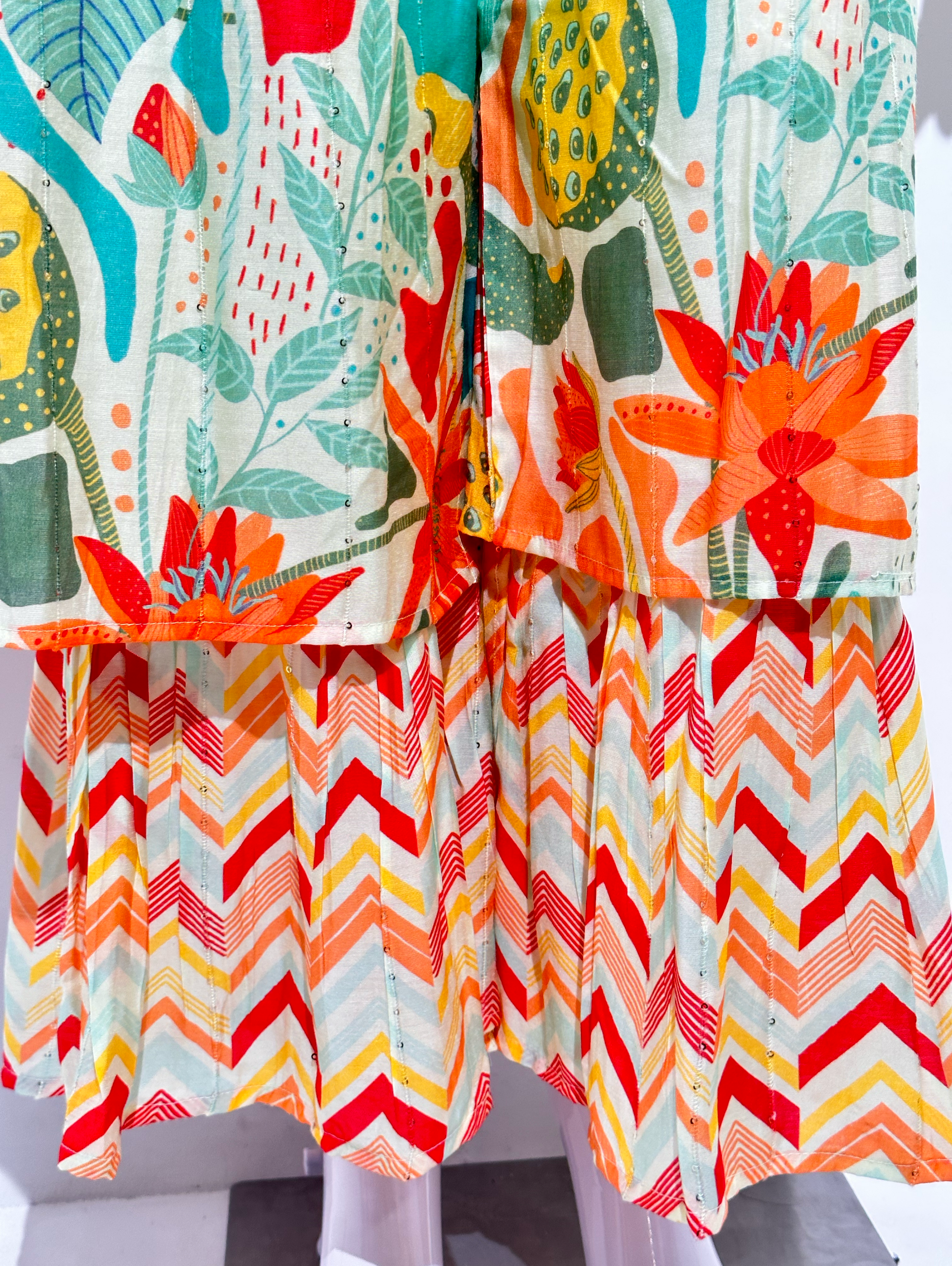 Multicolor Muslin Jumpsuit with Sequence work