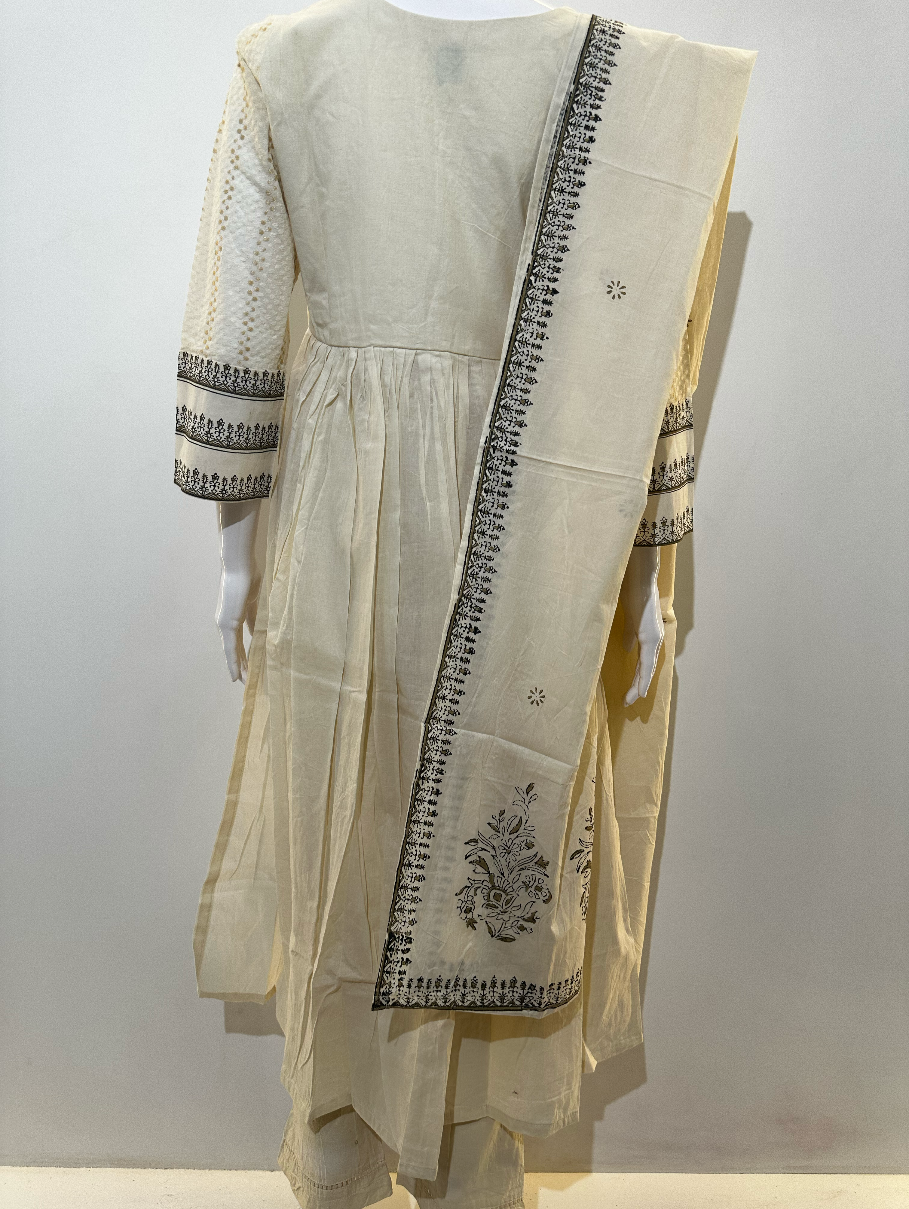 Image of Cotton Embroidery kurti Set - 3 Piece