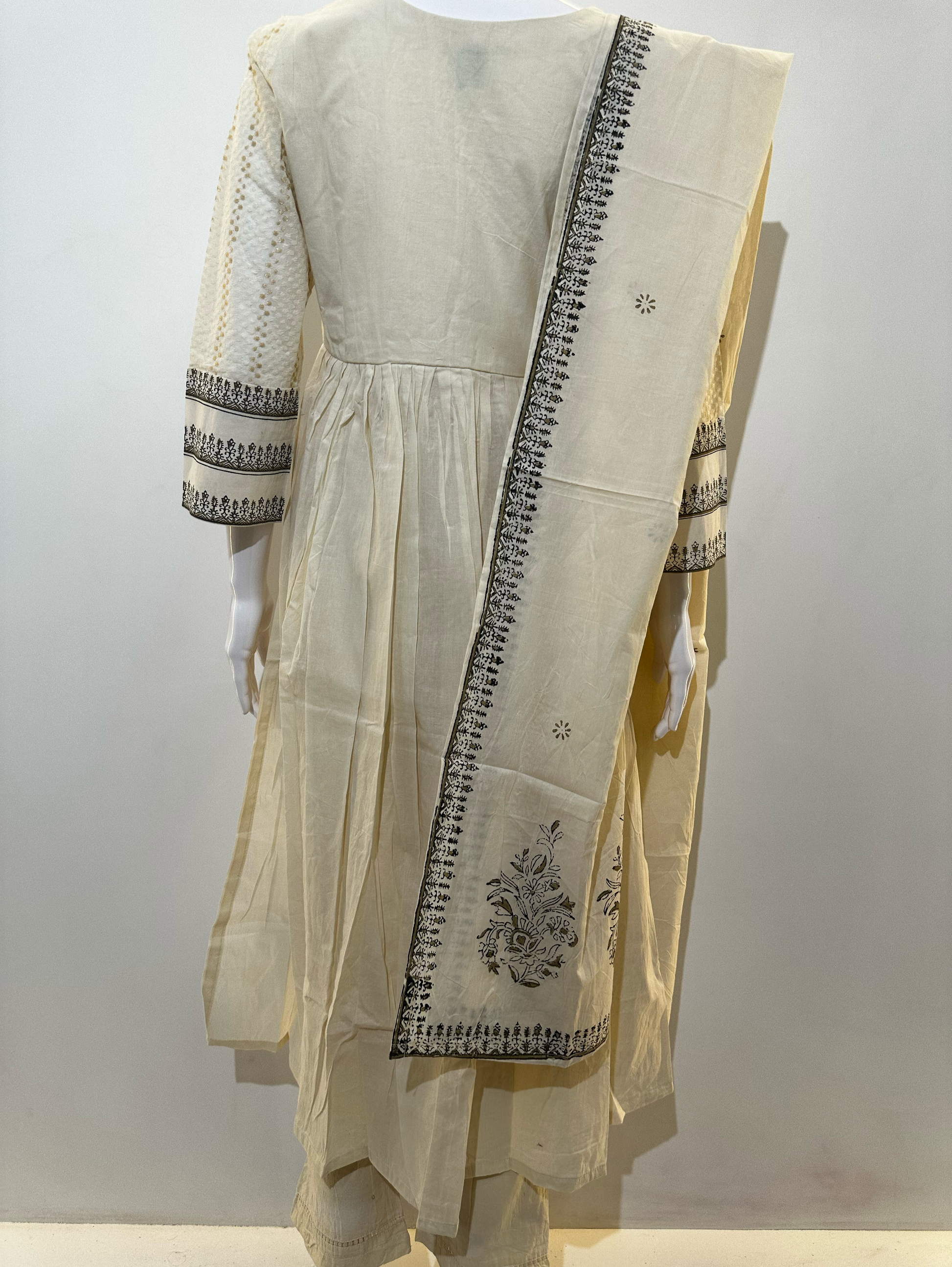 Cotton Embroidery kurti Set - 3 Piece