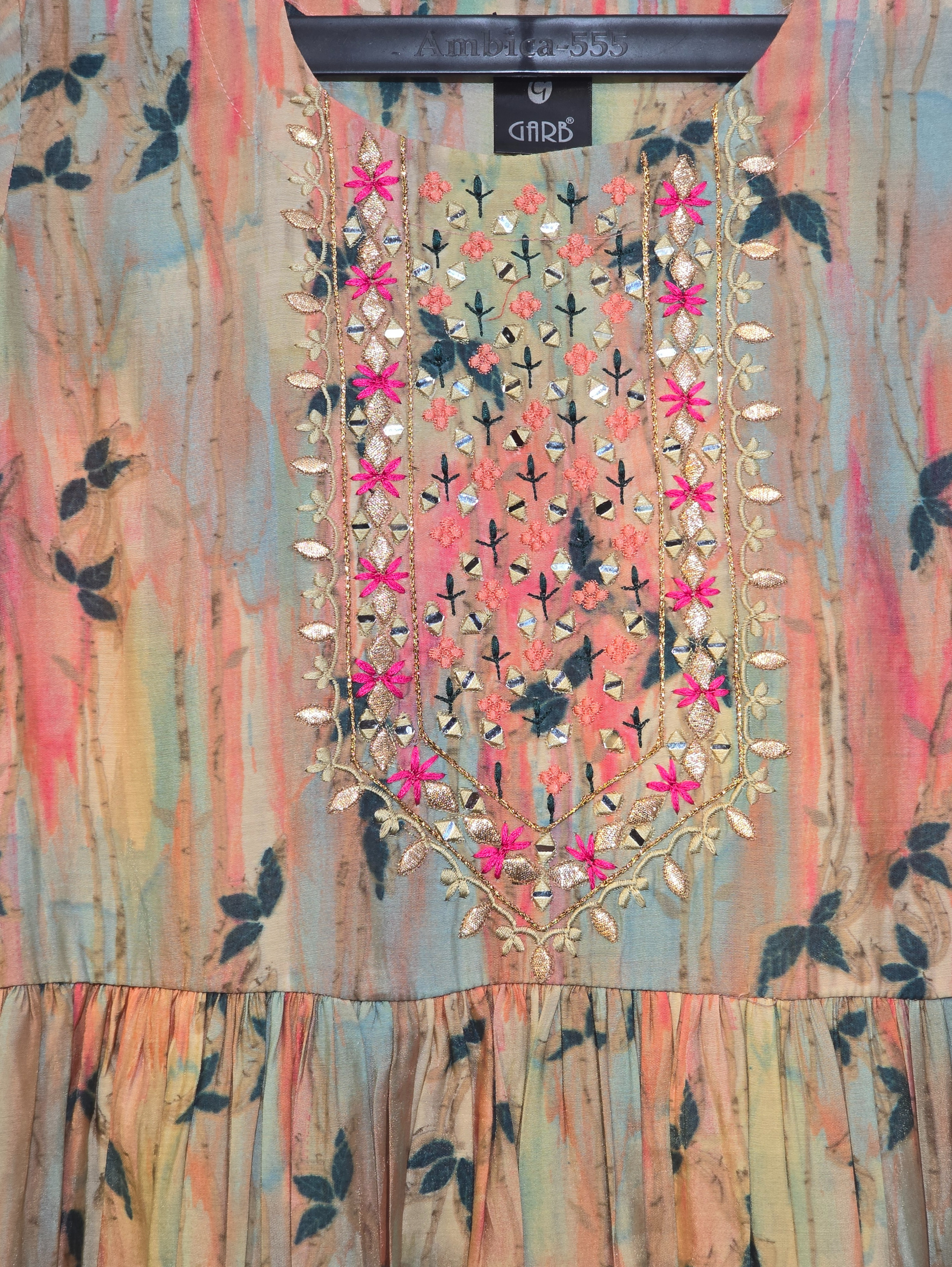 Designer Muslin Straight Kurti