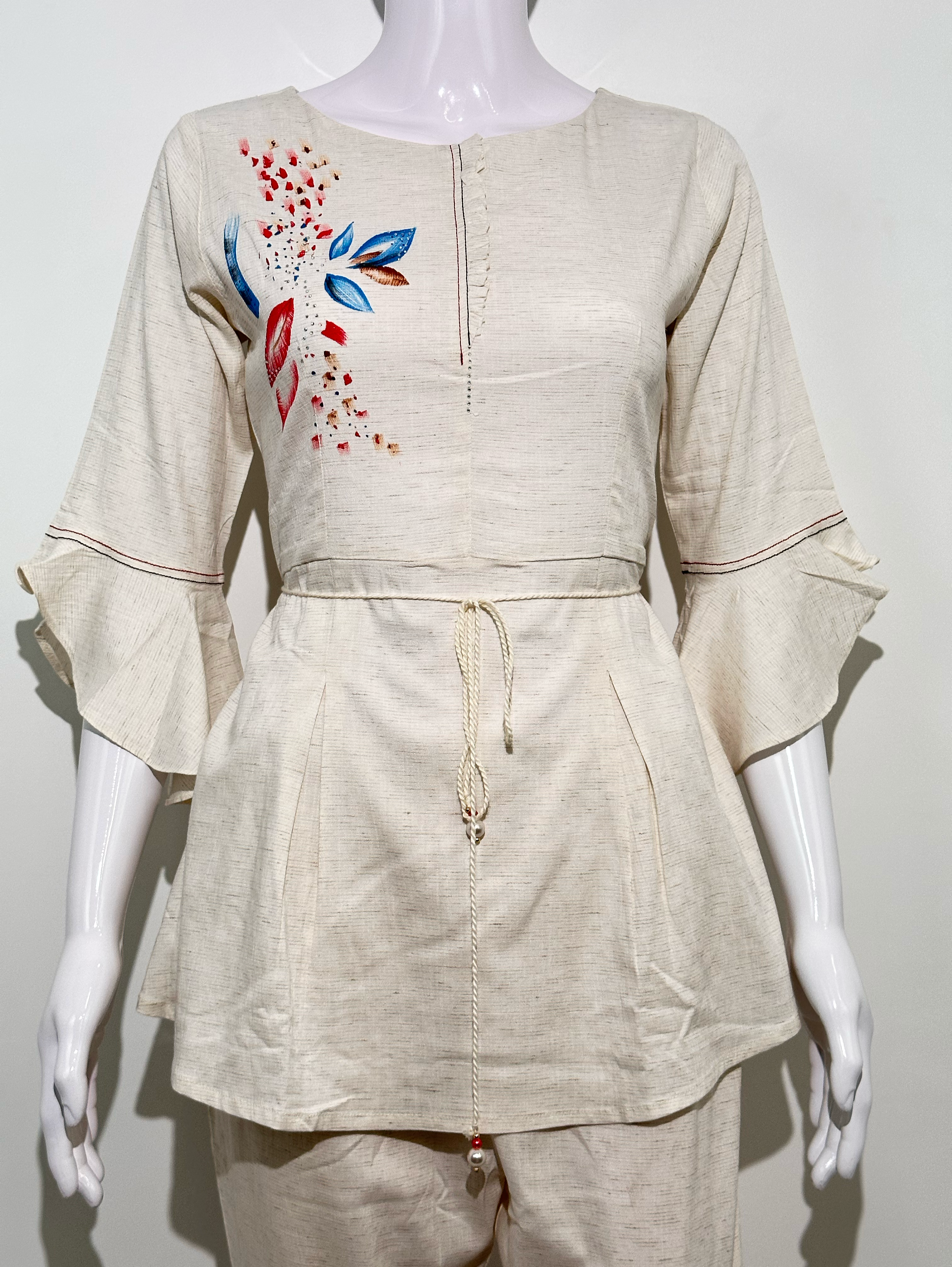 Image of Block print Lycra stretchable  - with Dori Belt