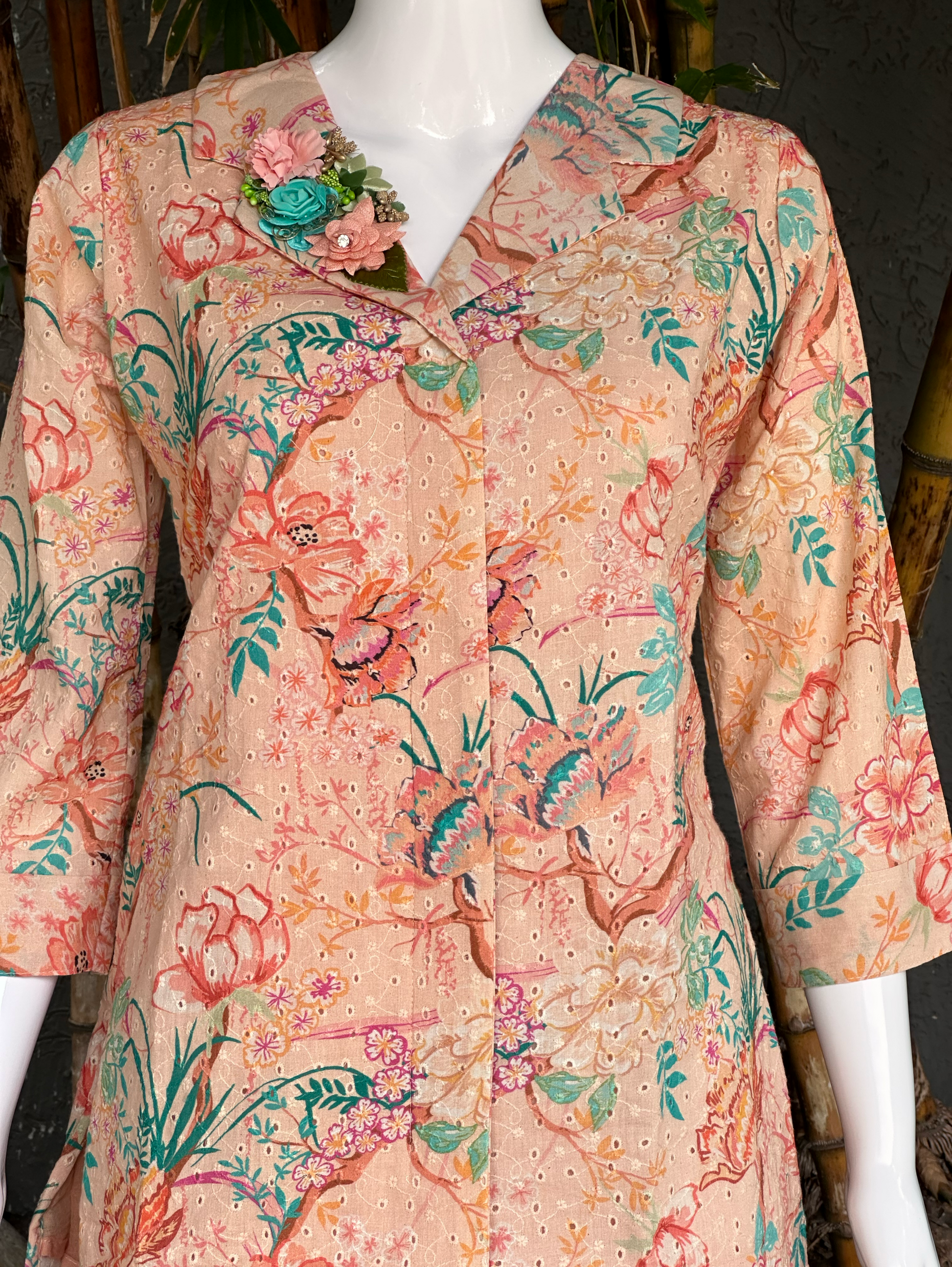 Lucknowi Cotton One Side work