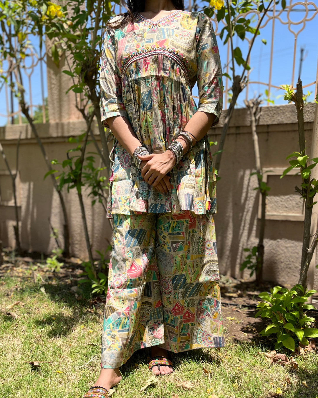 Image of Muslin Multi Print Coord Set - 2 Piece