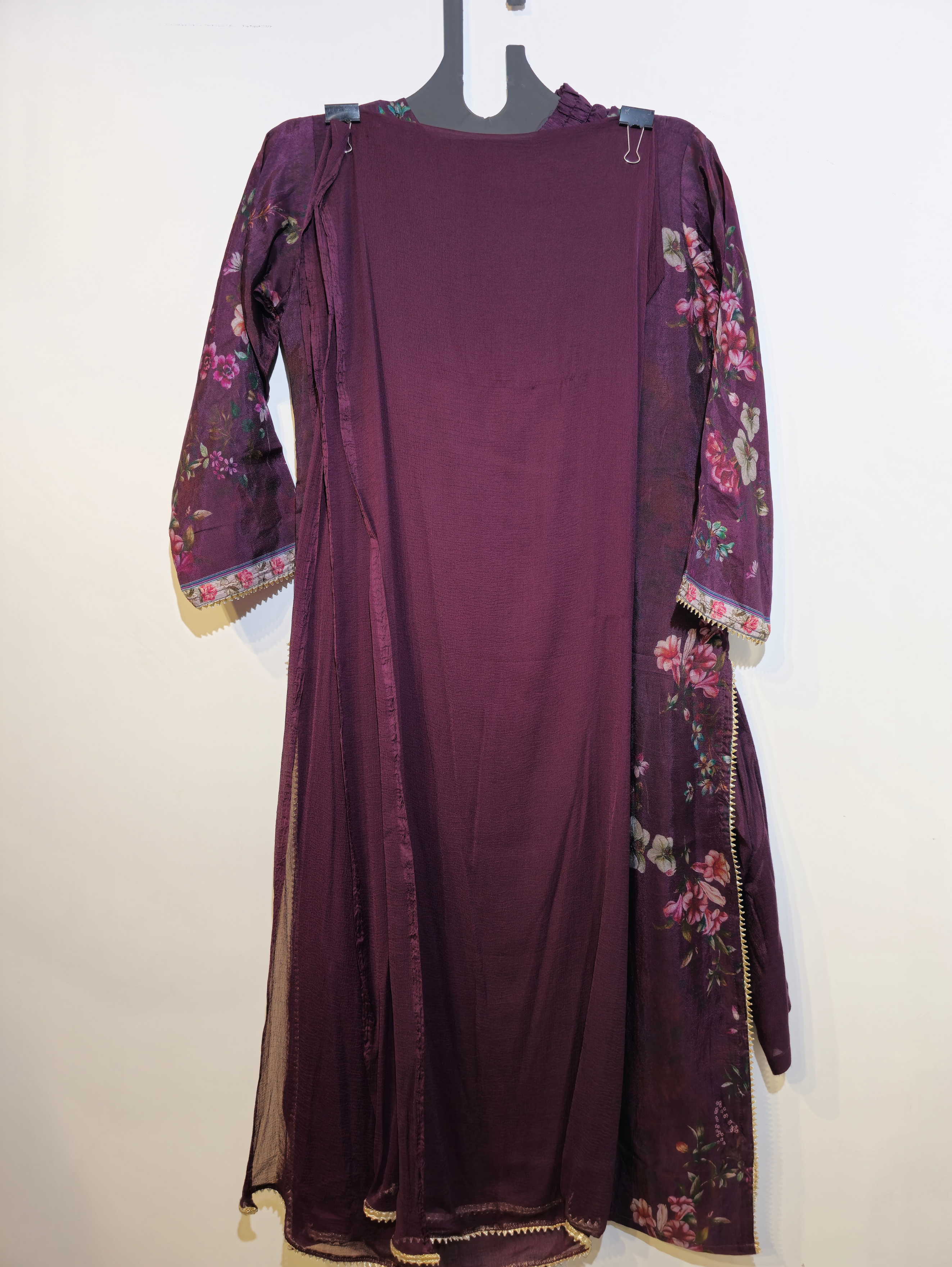 Pure Chinnon Kurti Set - 3 Piece