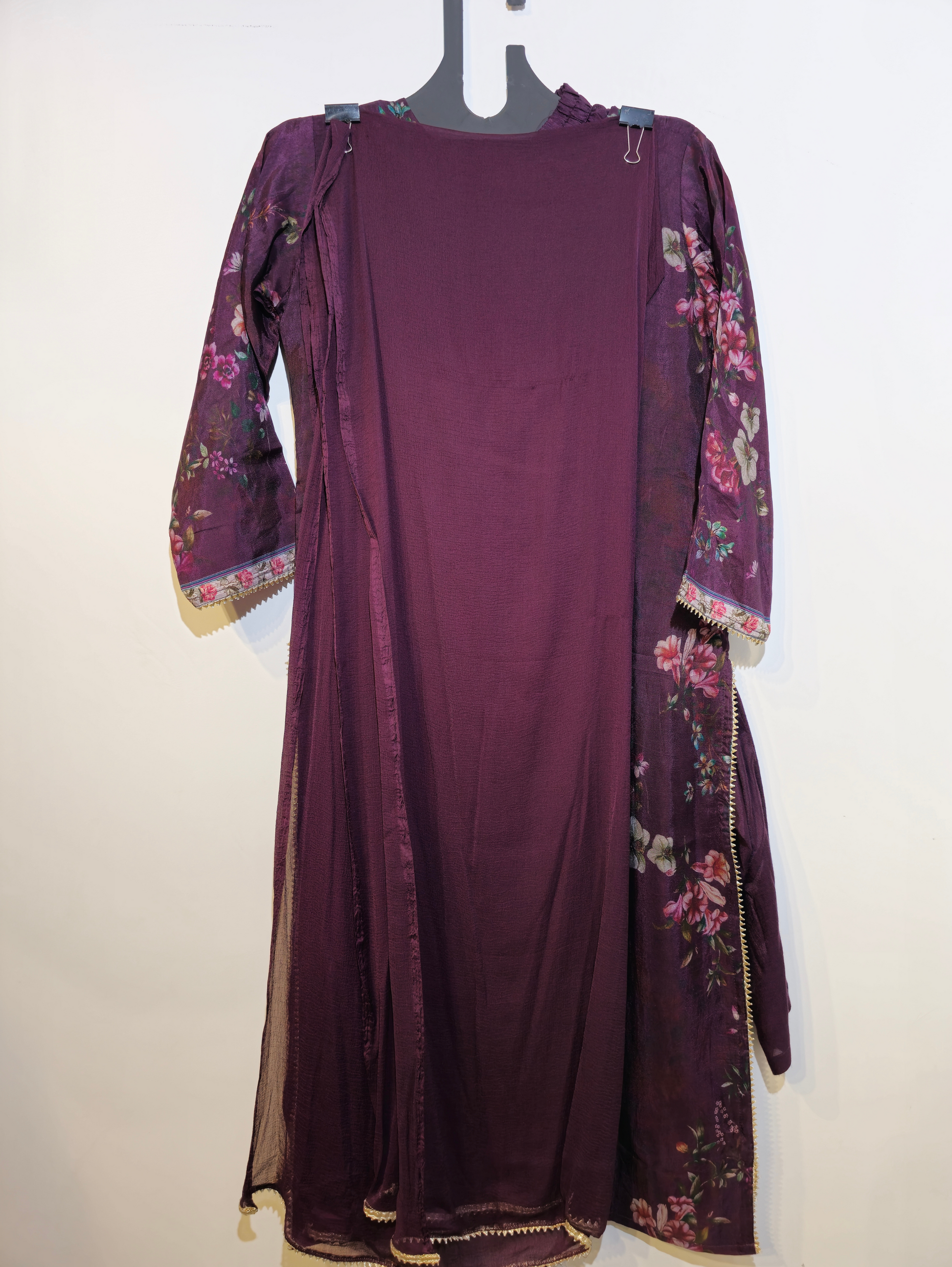 Pure Chinnon Kurti Set - 3 Piece