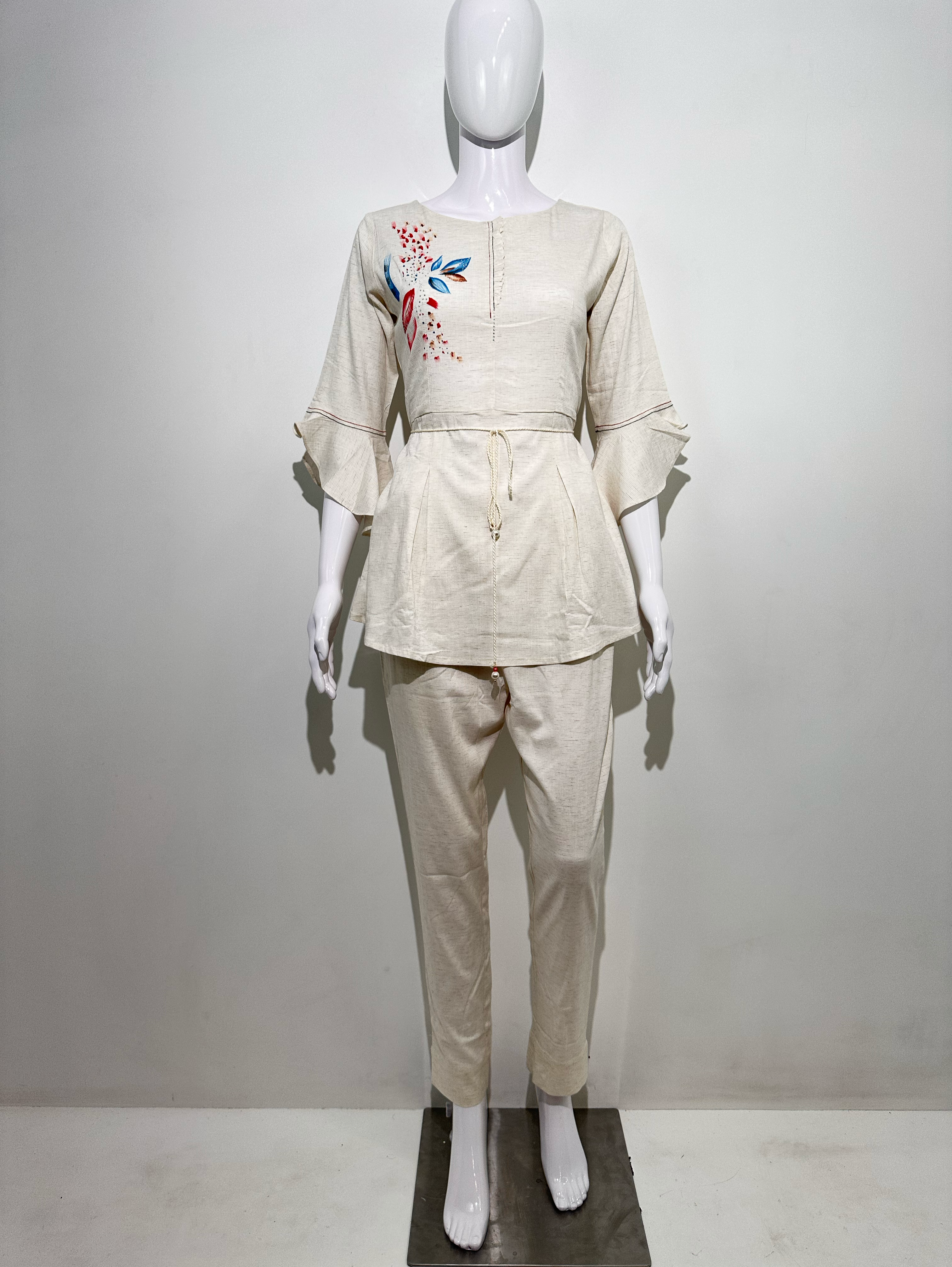Image of Block print Lycra stretchable  - with Dori Belt