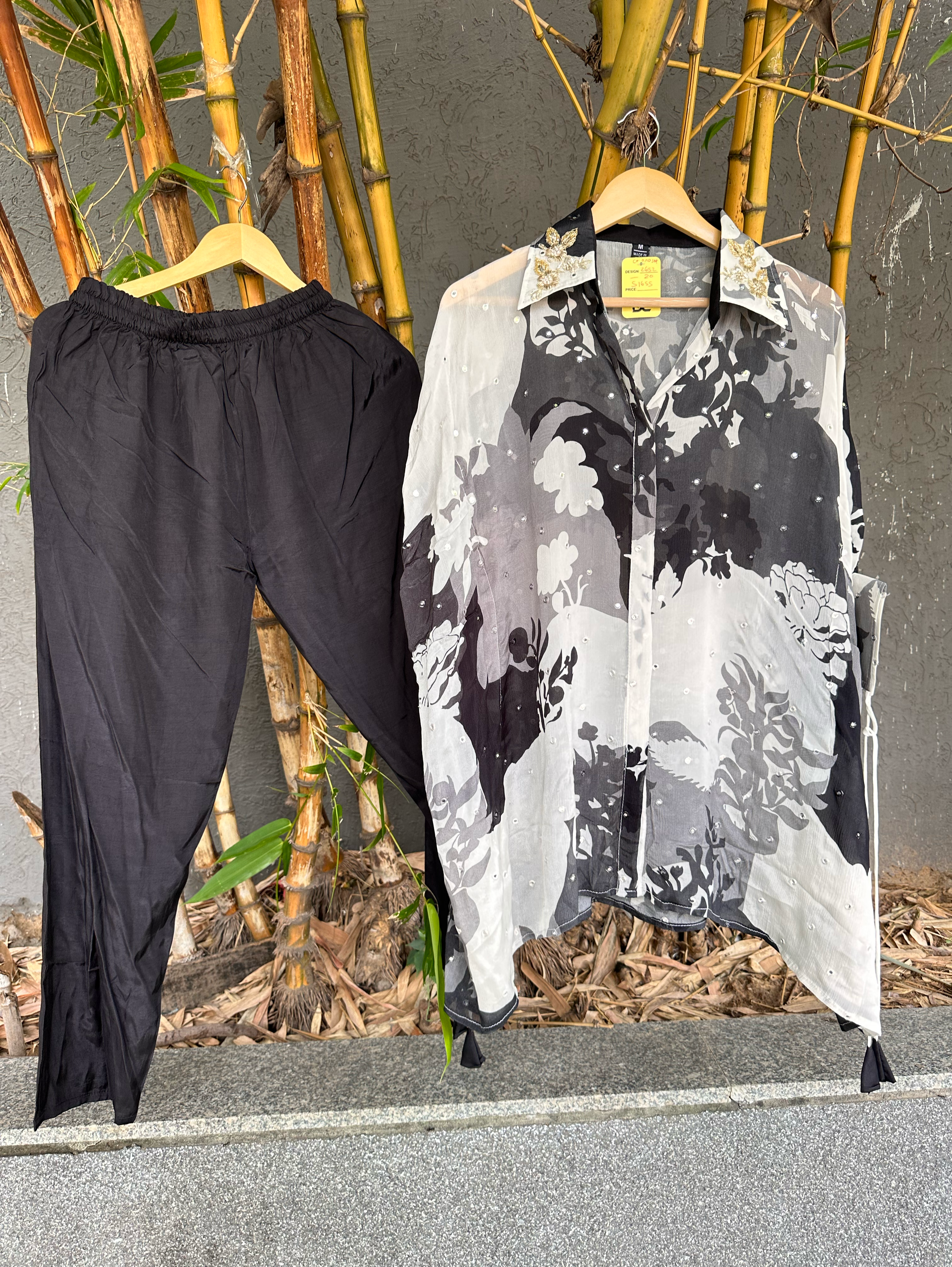 Image of The Kaftan Mirror Embroidary Coords Set - 3 Piece