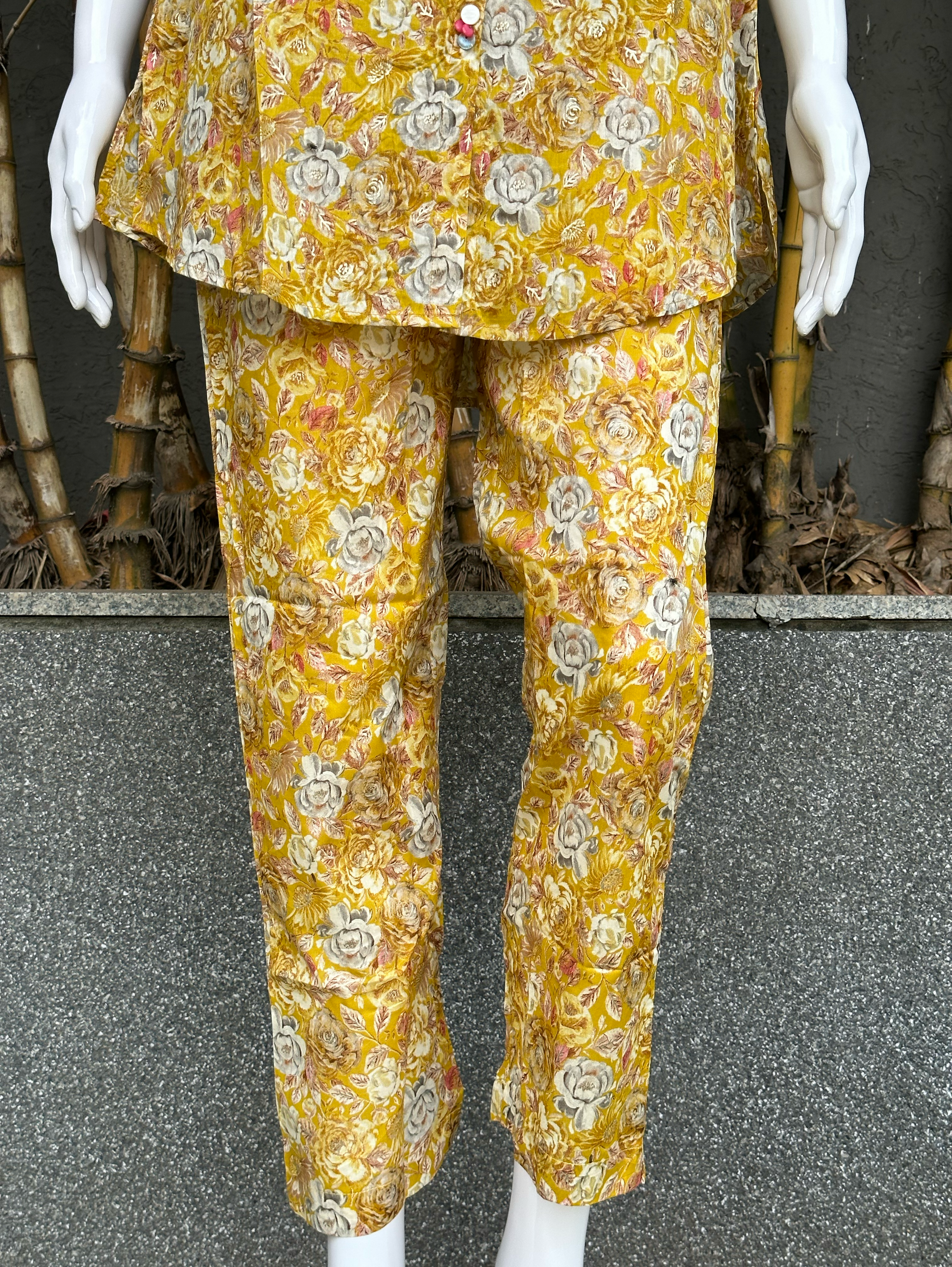 Image of Muslin with Collar and Button work Coords