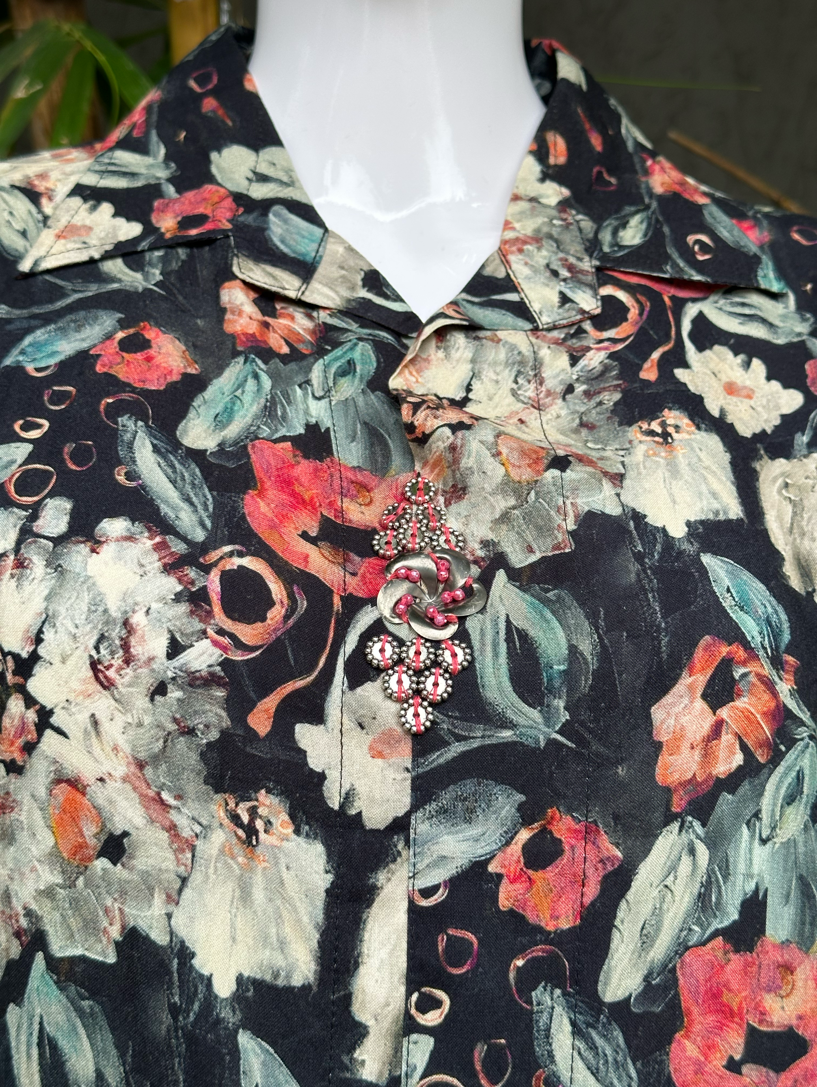 Image of Rayon Flower with work Coords