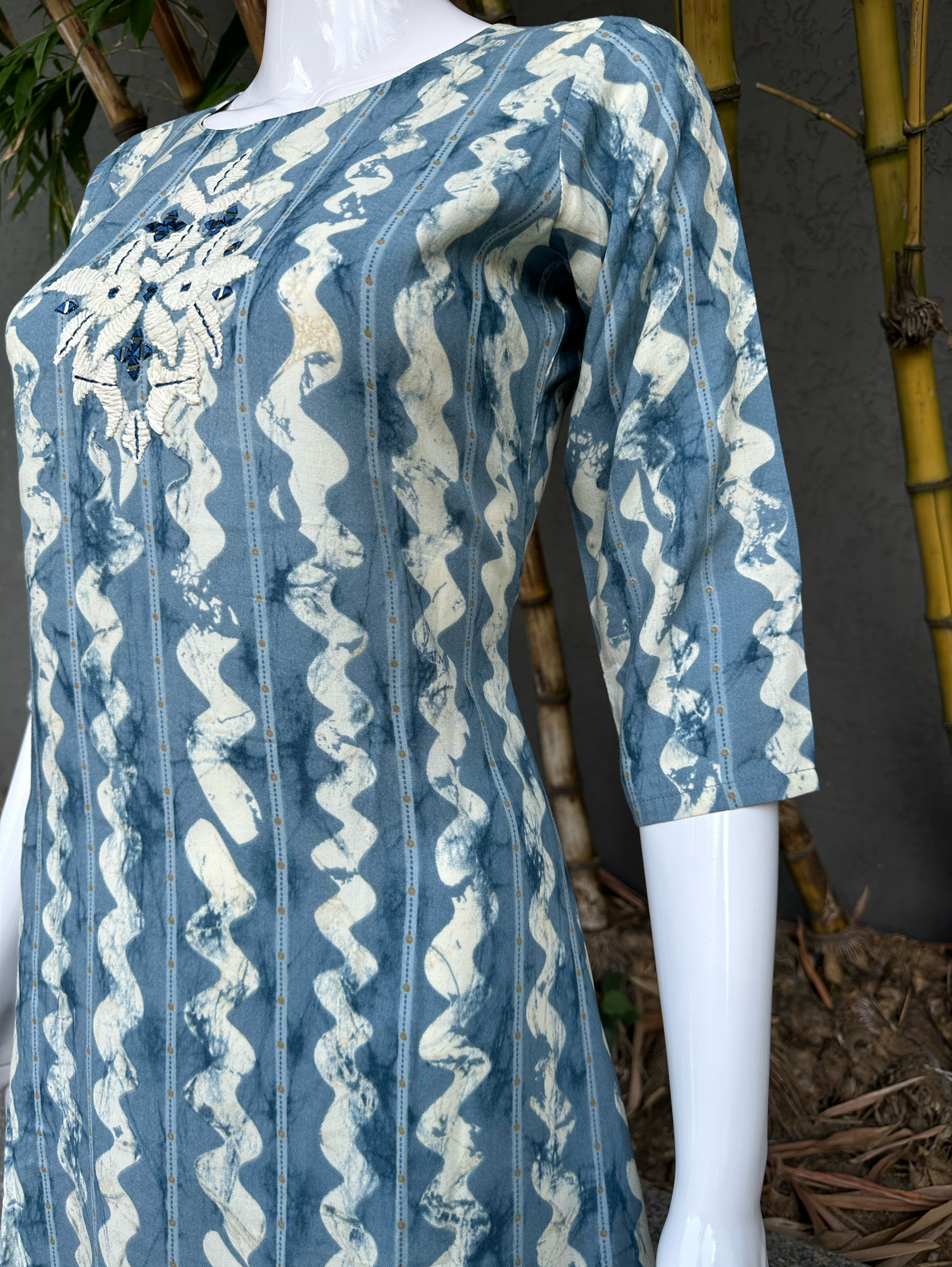 Image of Rayon with Embroidery Mirror work Tunic
