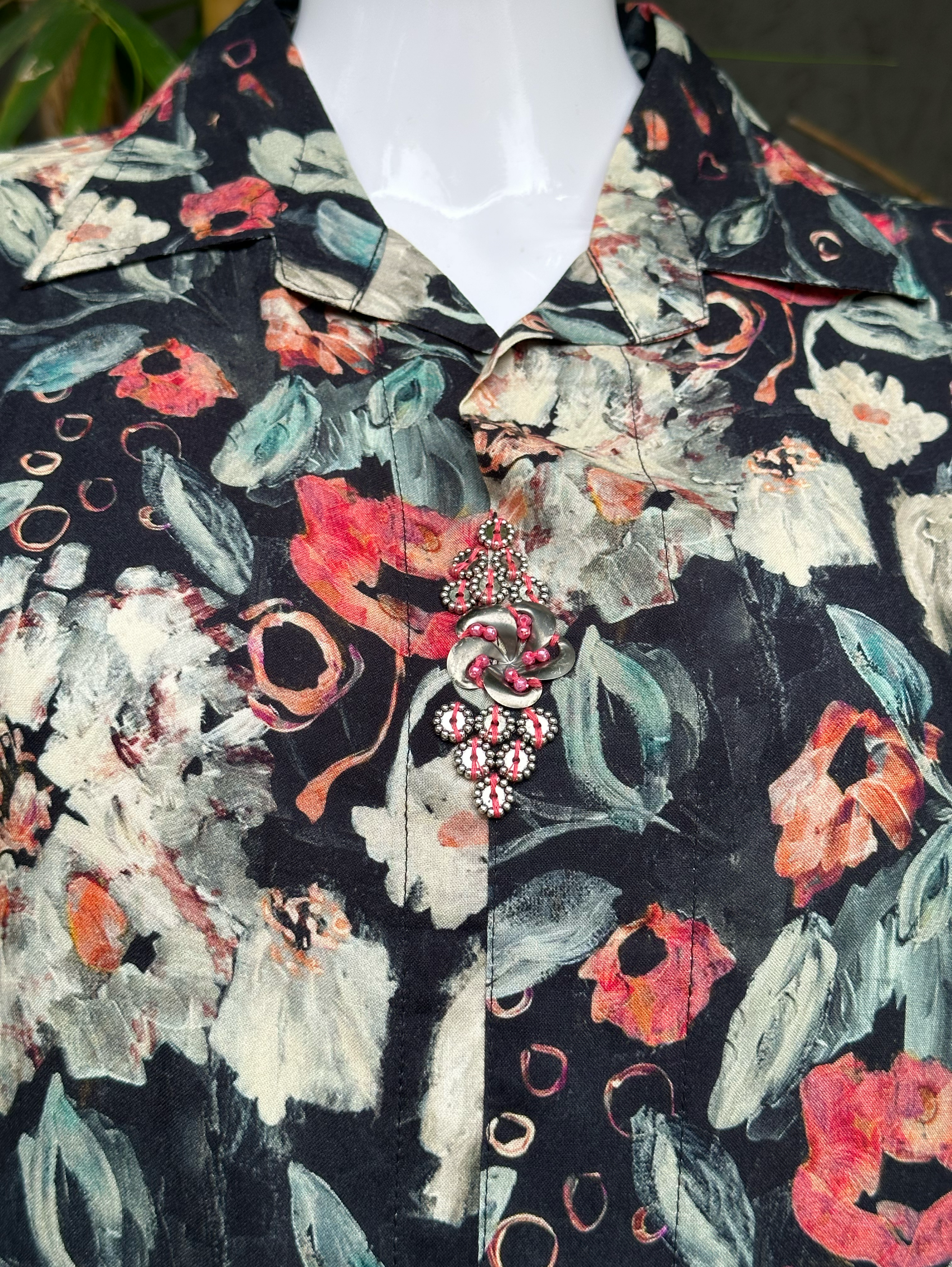 Image of Rayon Flower with work Coords