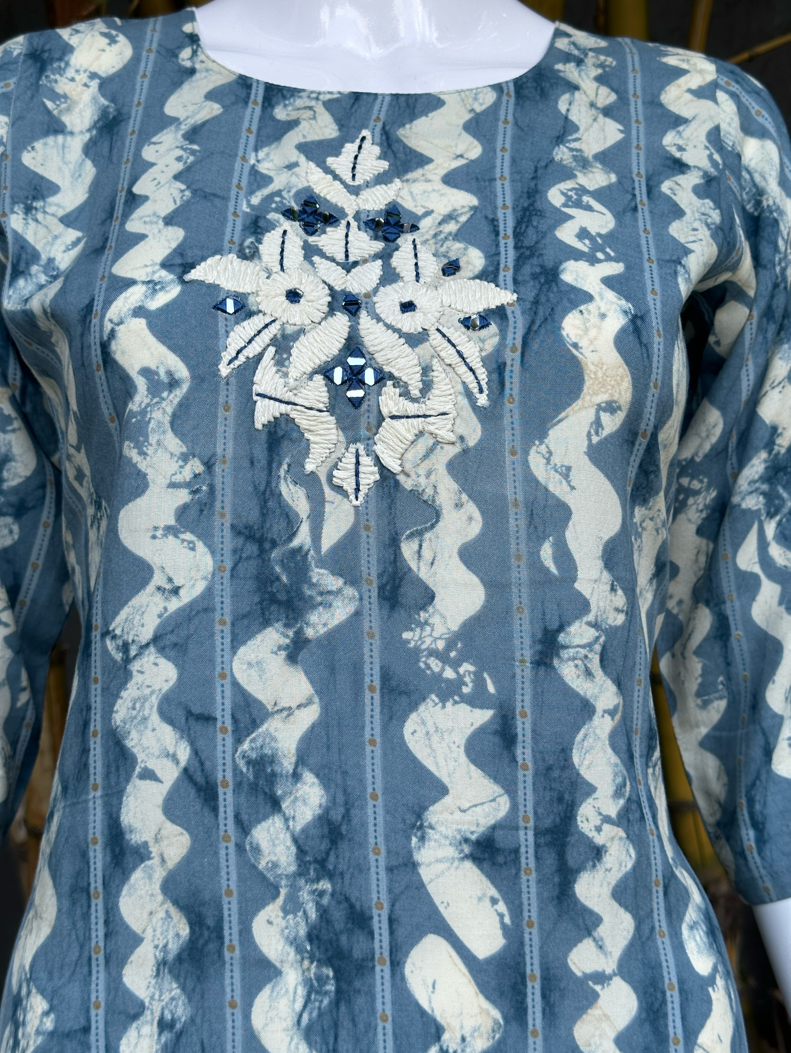 Image of Rayon with Embroidery Mirror work Tunic