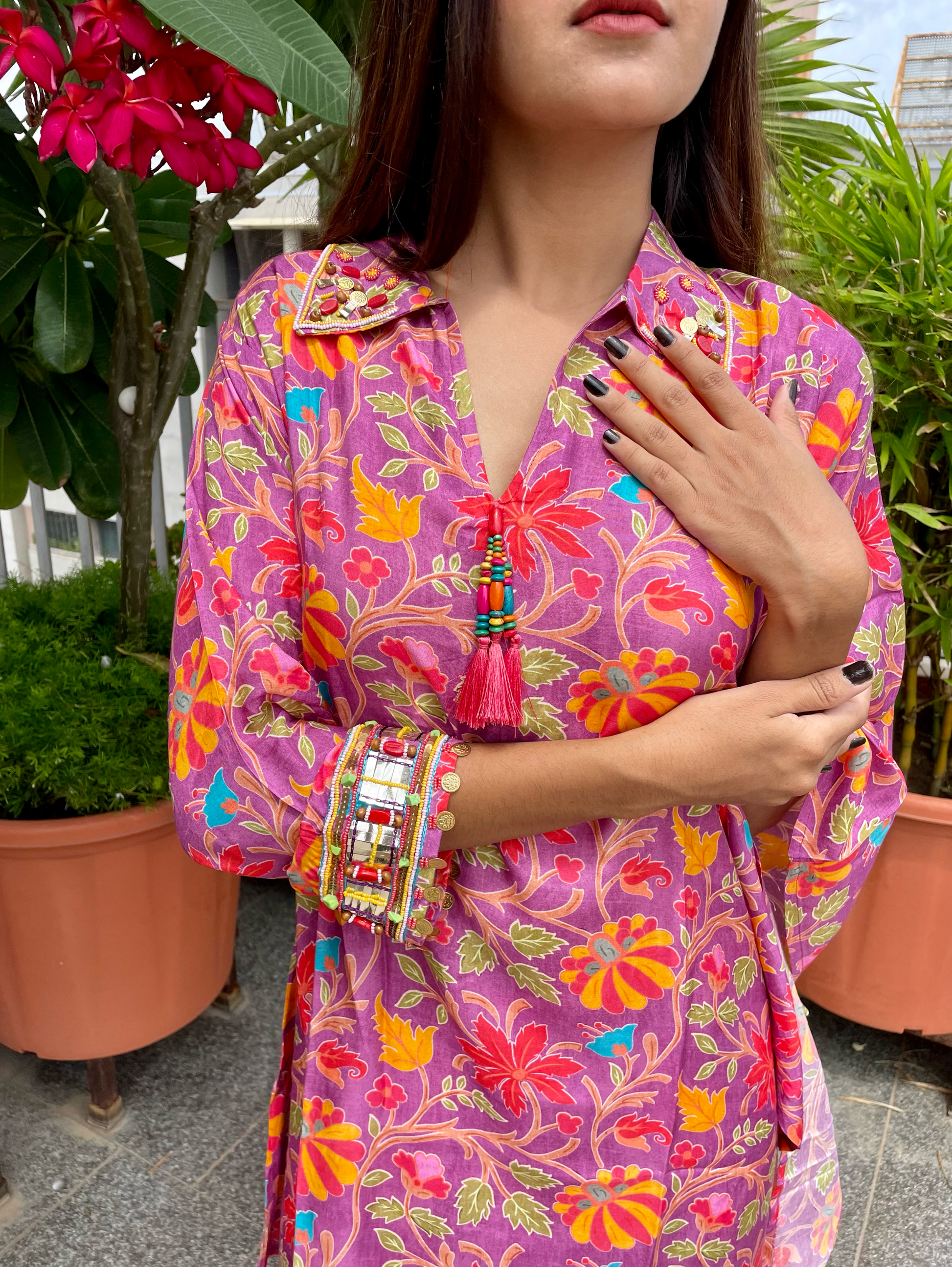 Designer Muslin Coord Set with Work