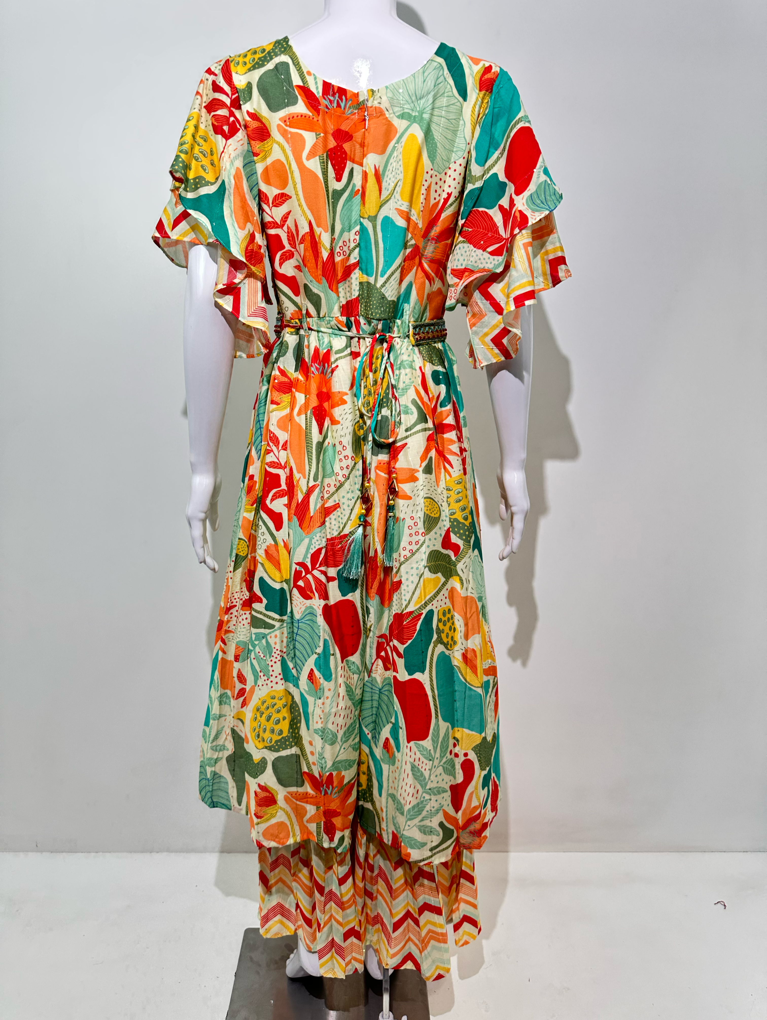 Image of Multicolor Muslin Jumpsuit with Sequence work