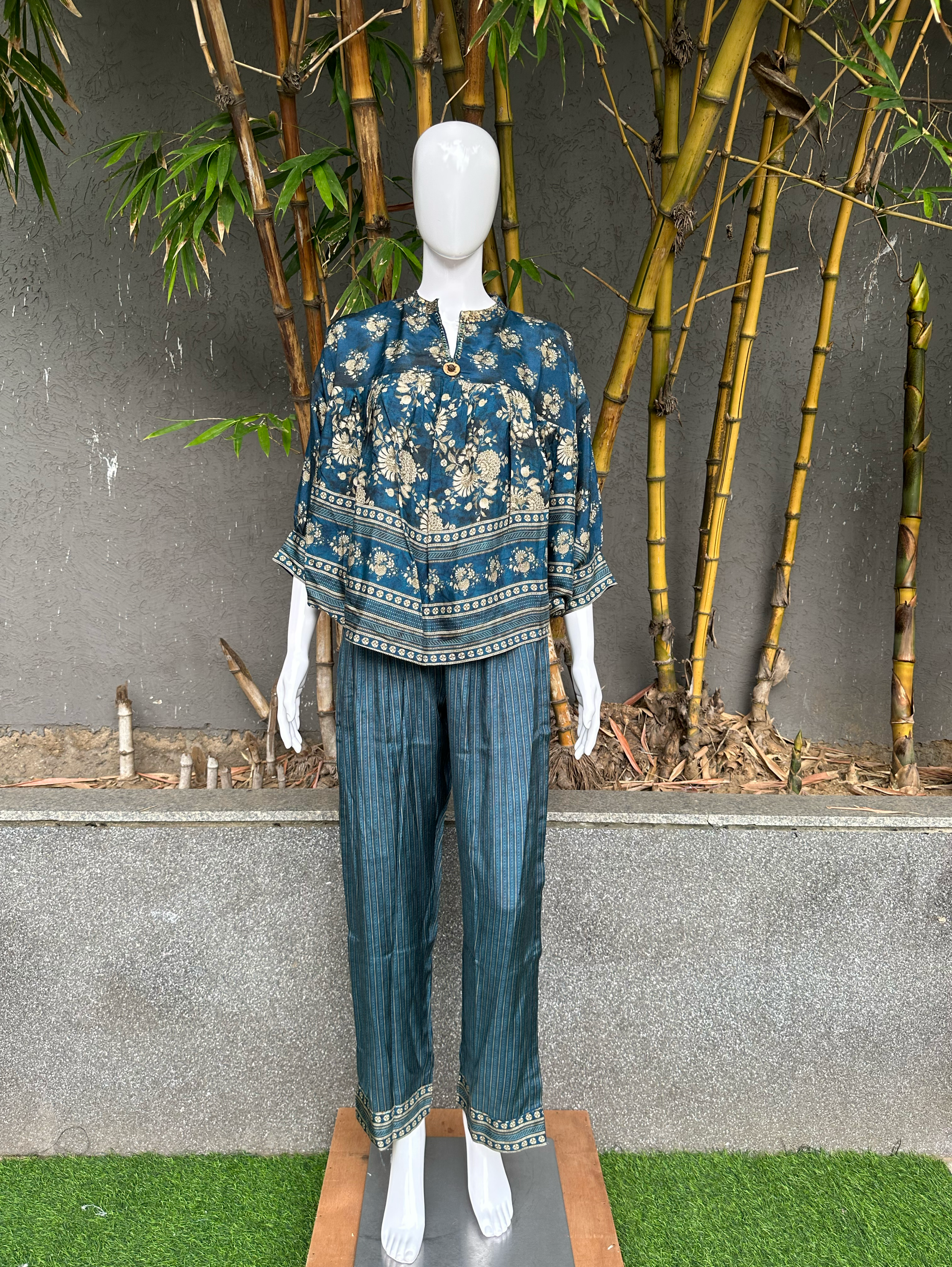 Image of Poncho Style Coords - Blue