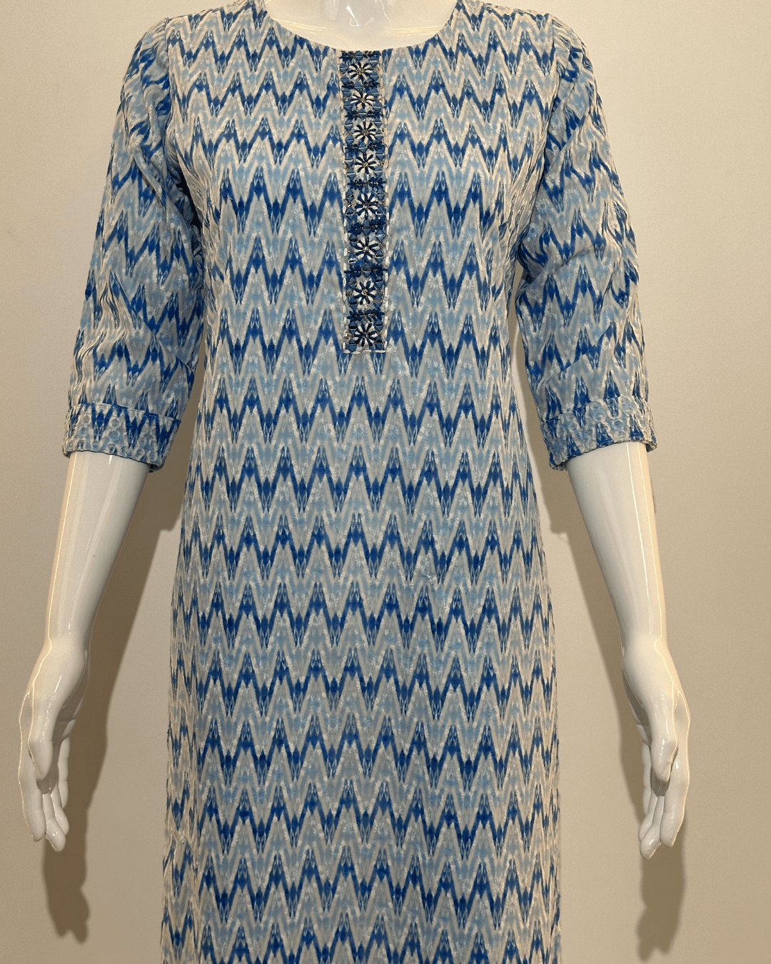 Image of Lucknowi work Cotton Straight Kurti