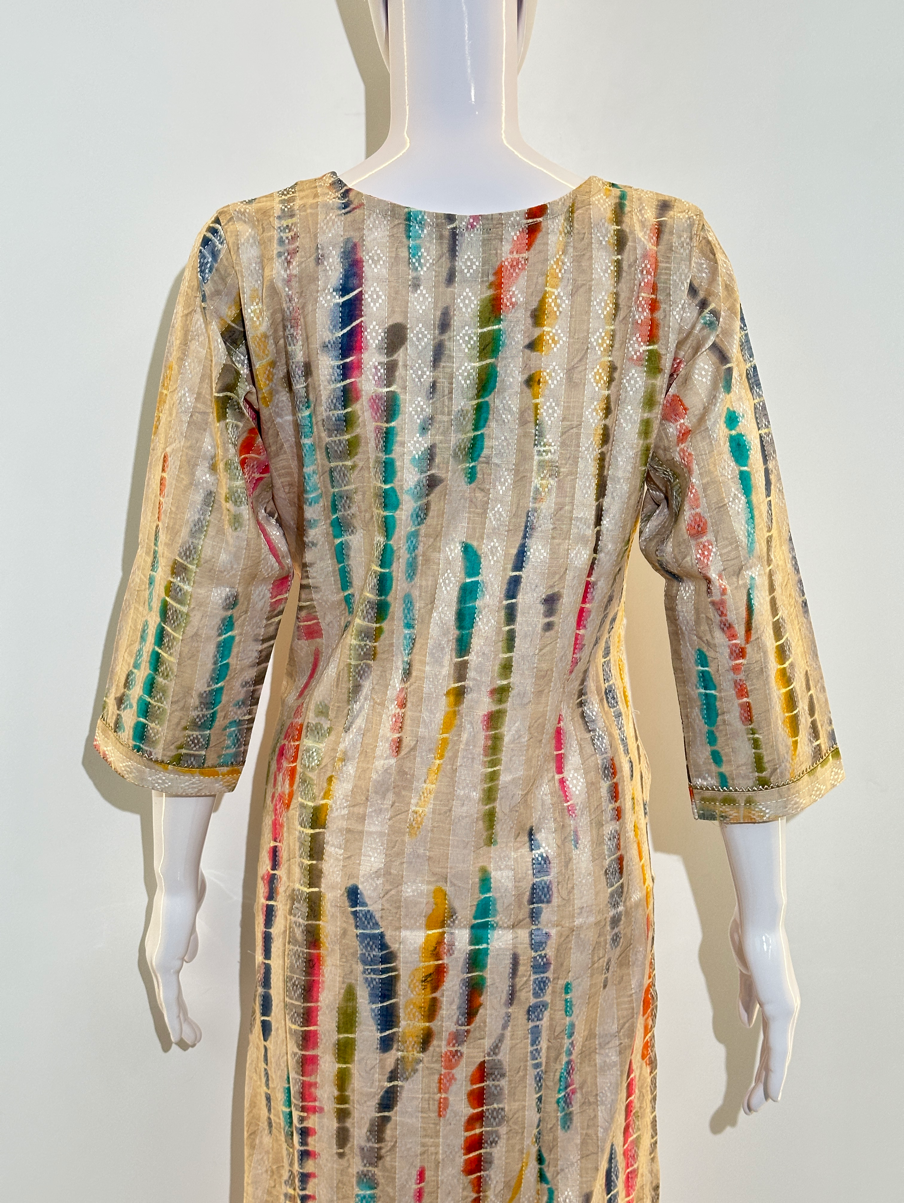 Image of Cotton with Center Mirror Hand work Kurti