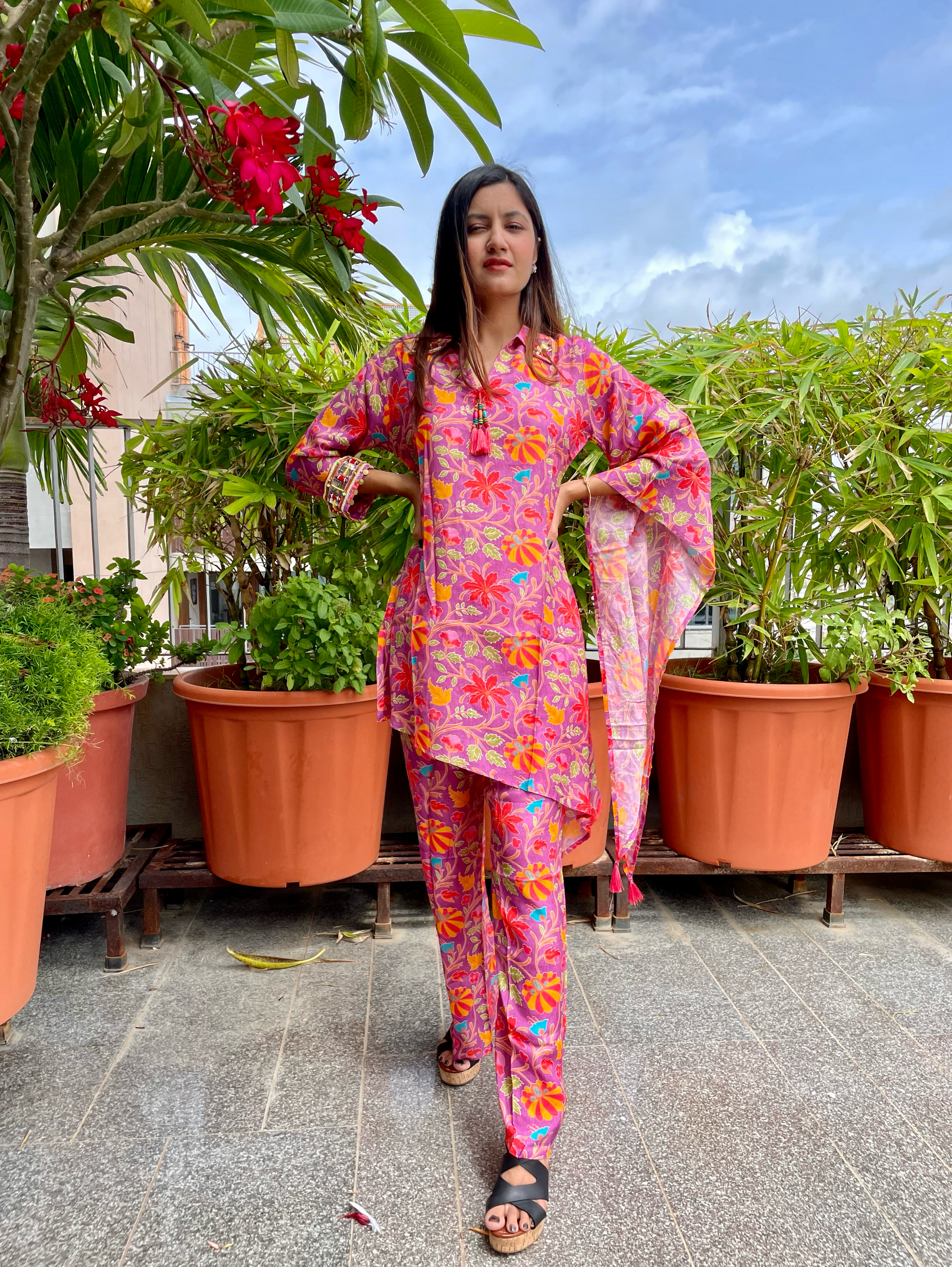 Designer Muslin Coord Set with Work