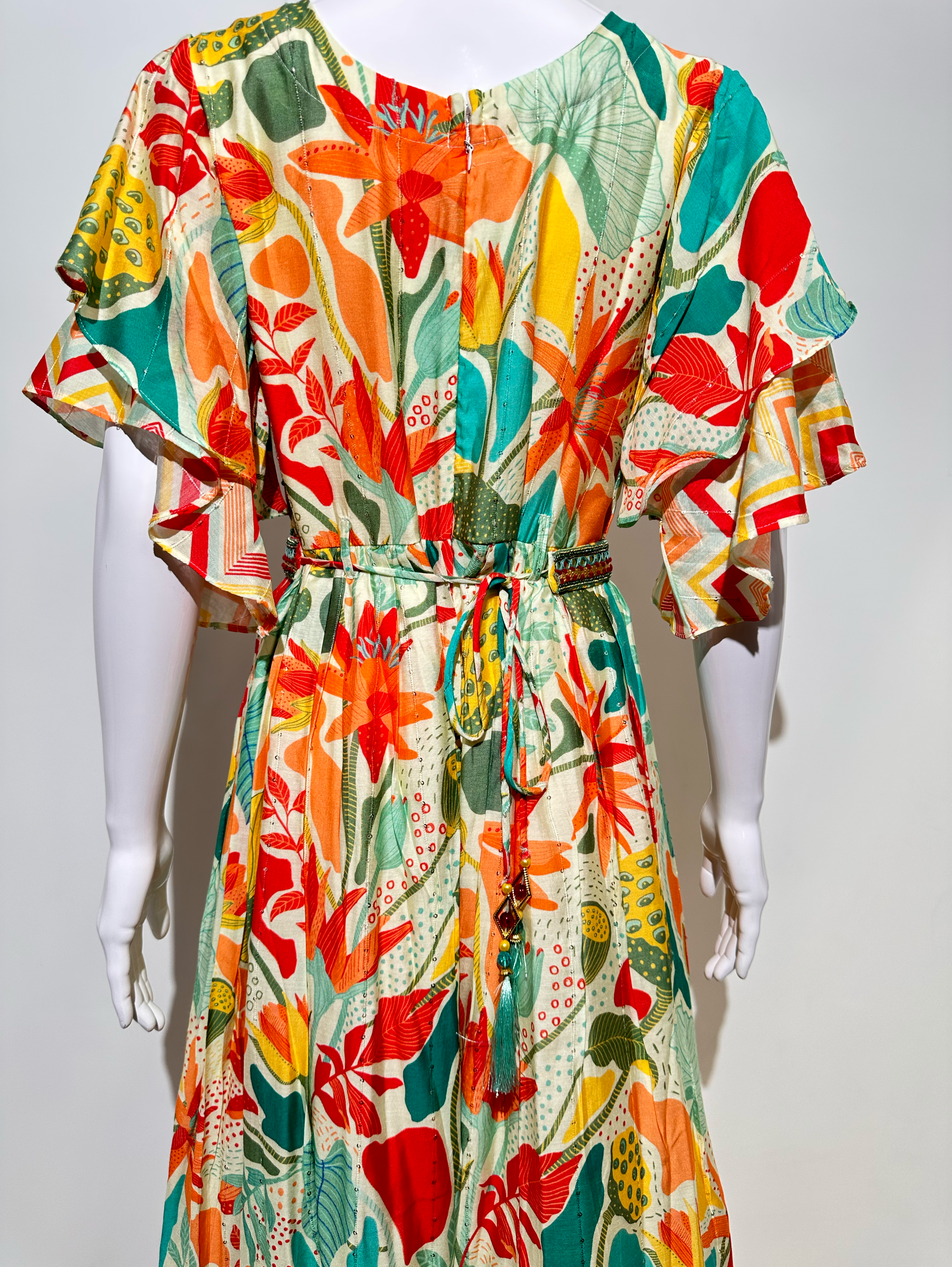 Multicolor Muslin Jumpsuit with Sequence work