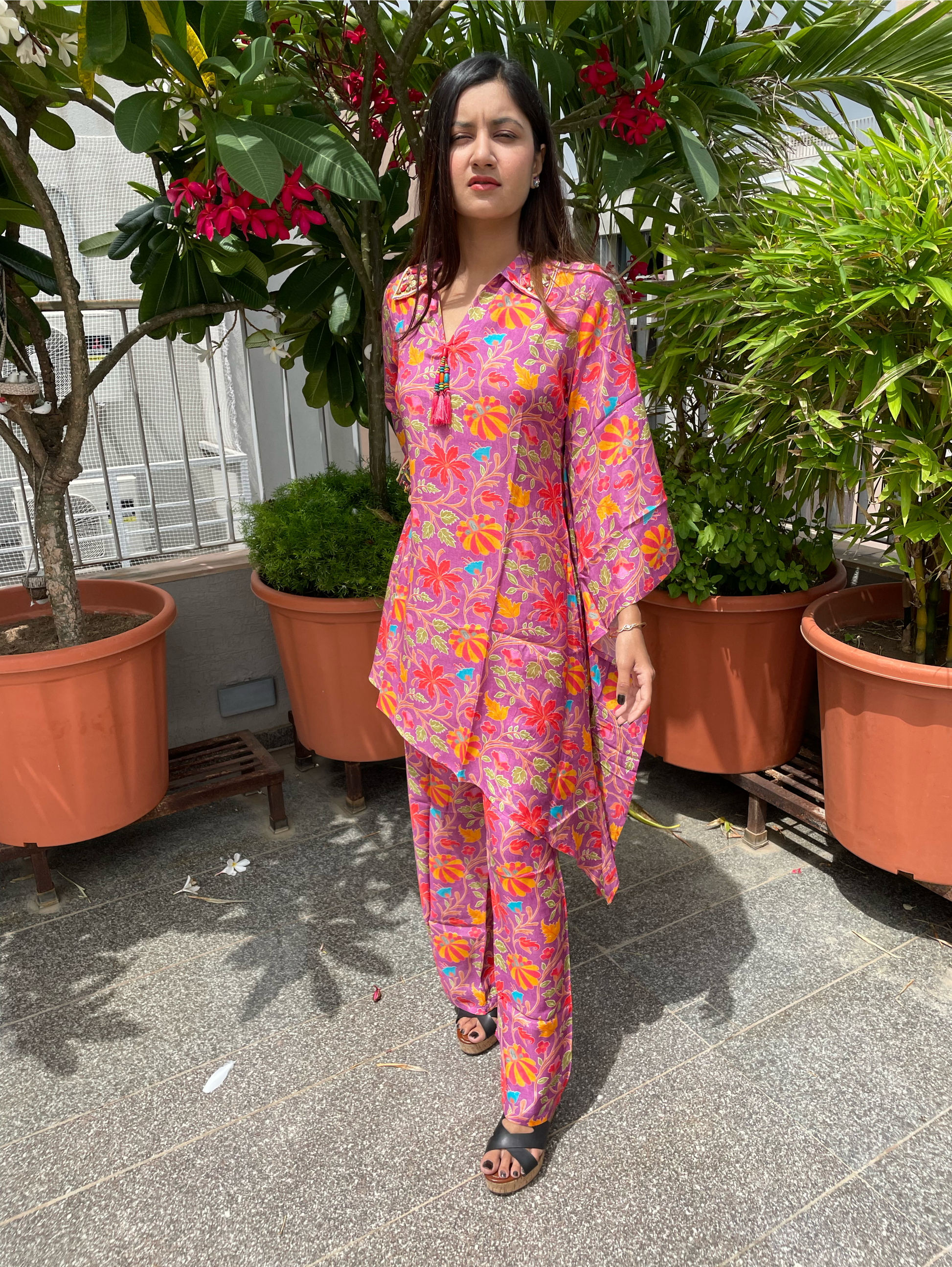 Designer Muslin Coord Set with Work